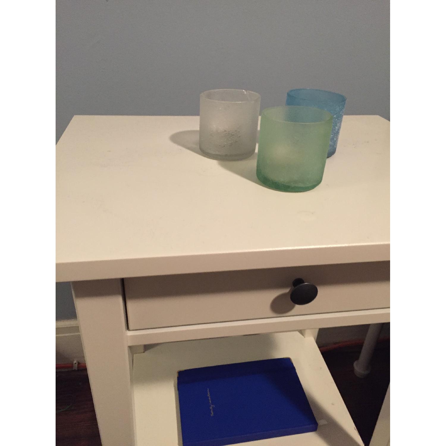 Ikea White Bedside Table AptDeco