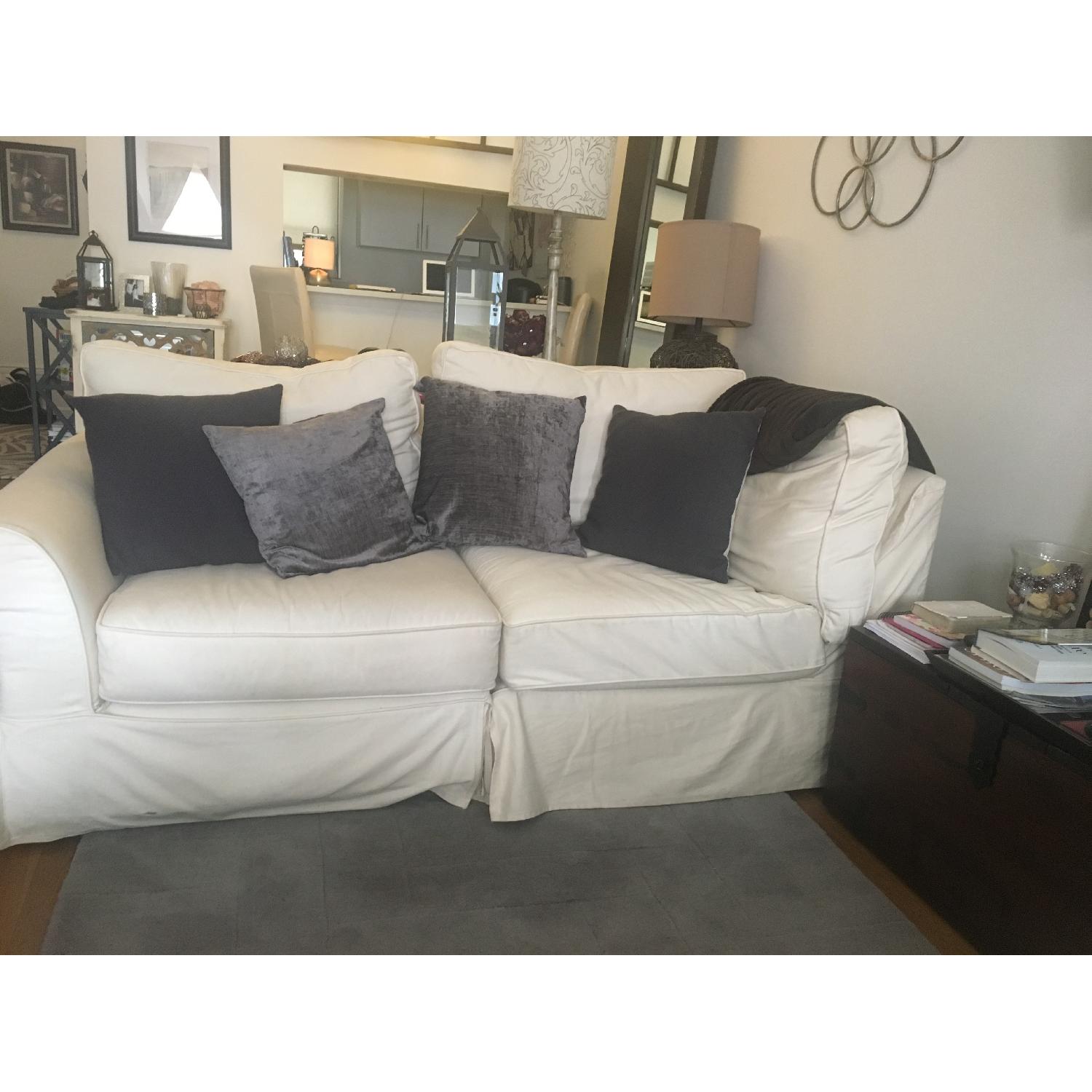Pottery Barn White 3 Piece Sectional Sofa - image-1