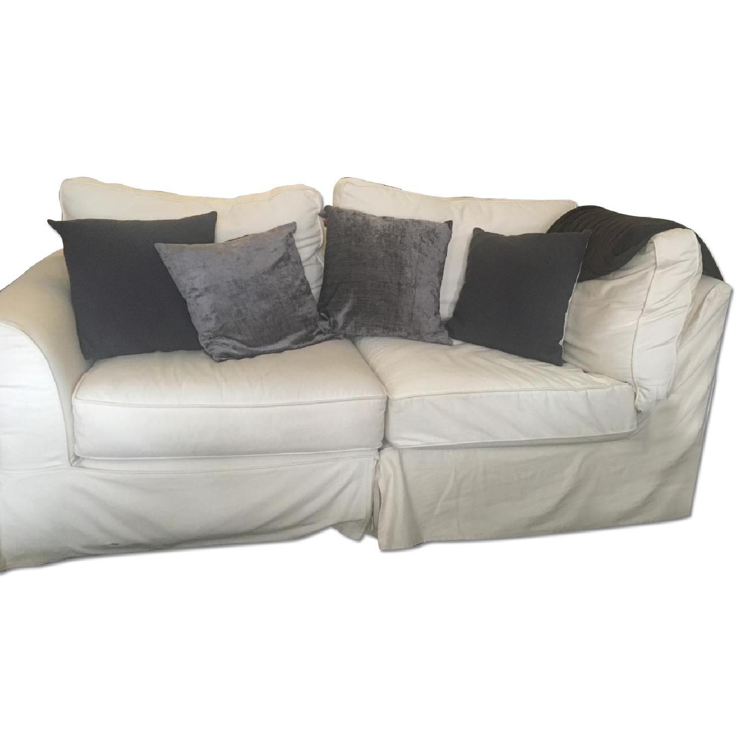 Pottery Barn White 3 Piece Sectional Sofa - image-4