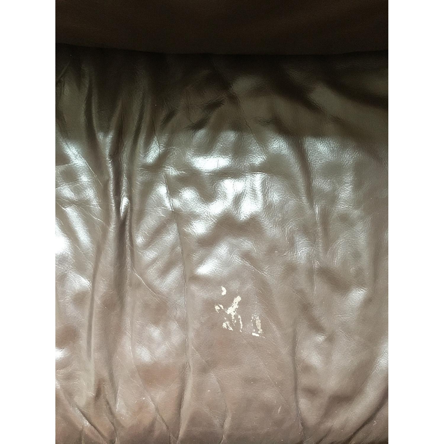 West Elm Brown Leather Sectional - image-3