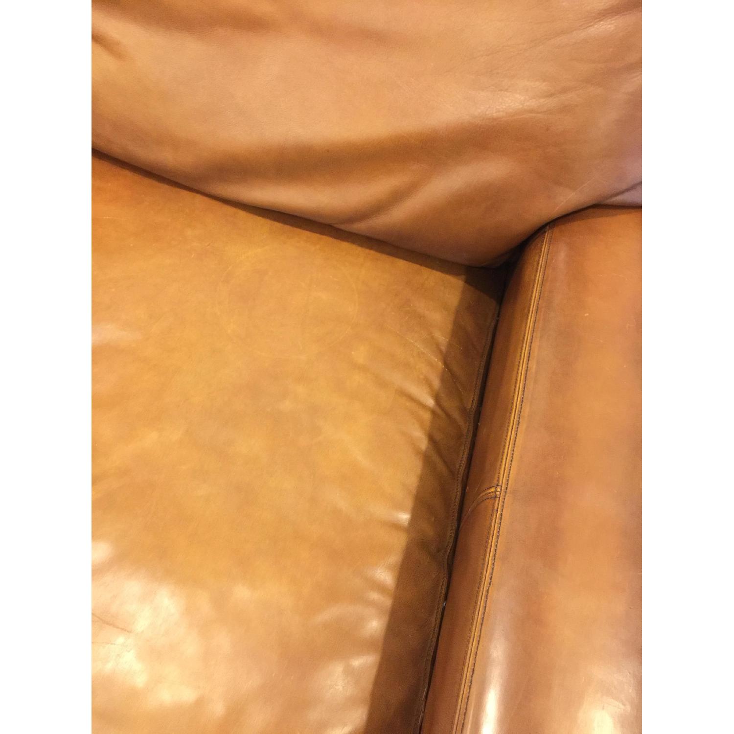 Pottery Barn Turner Square Arm Leather Sofa In Burnished Saddle - image-5