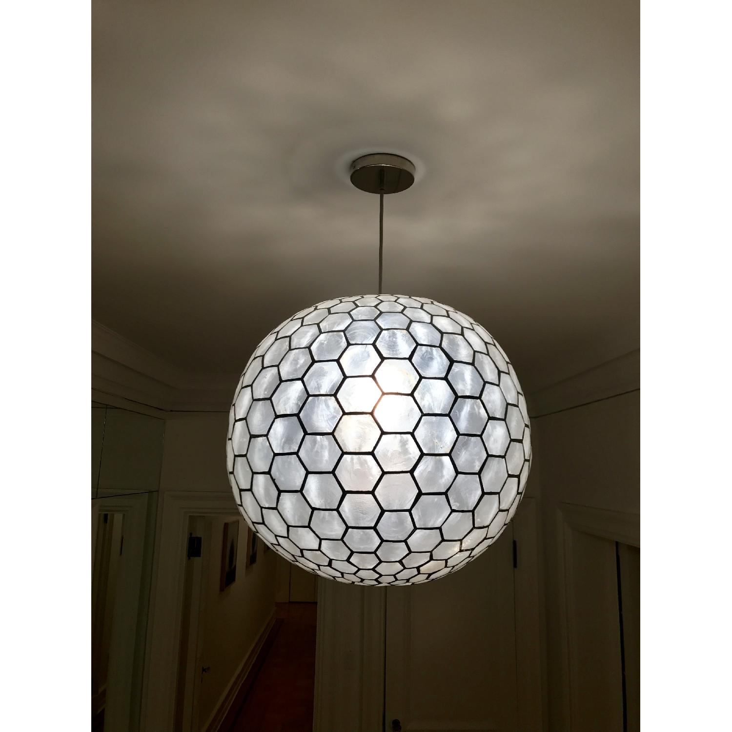 West Elm Large Capiz Orb Pendant - image-2