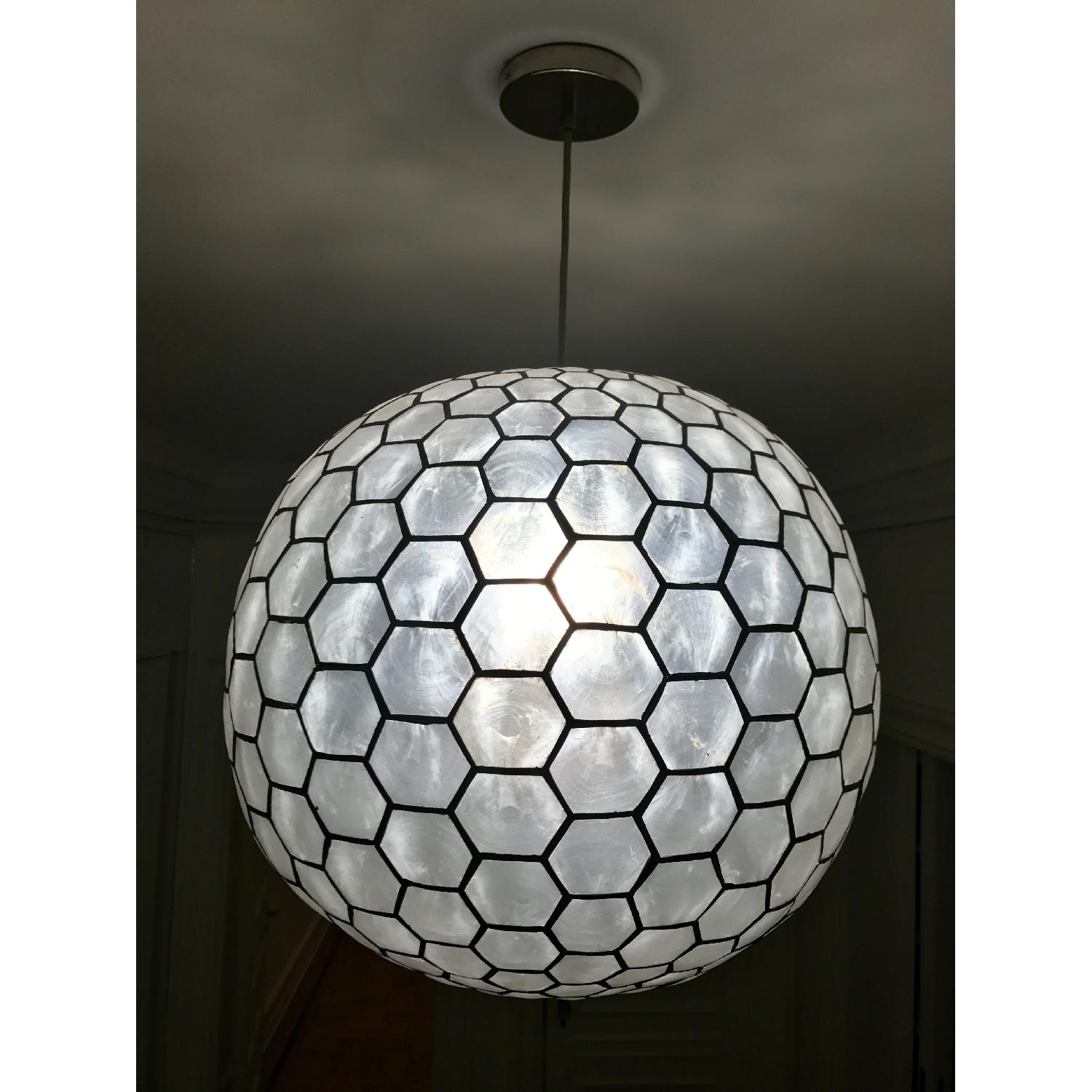West Elm Large Capiz Orb Pendant - image-3