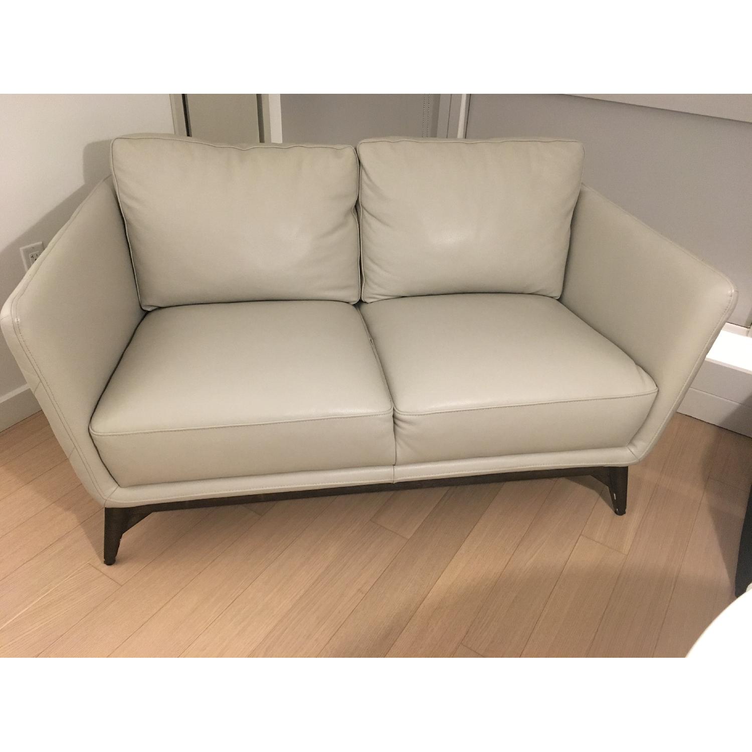 Macy's Kourtney Quilted Side Leather Love Seat AptDeco