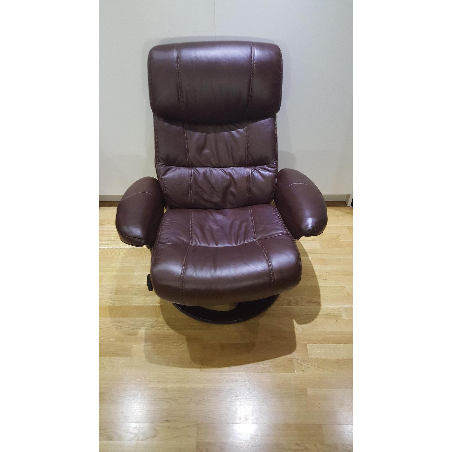 Macy's Aby Leather Recliner Chair & Ottoman - image-5