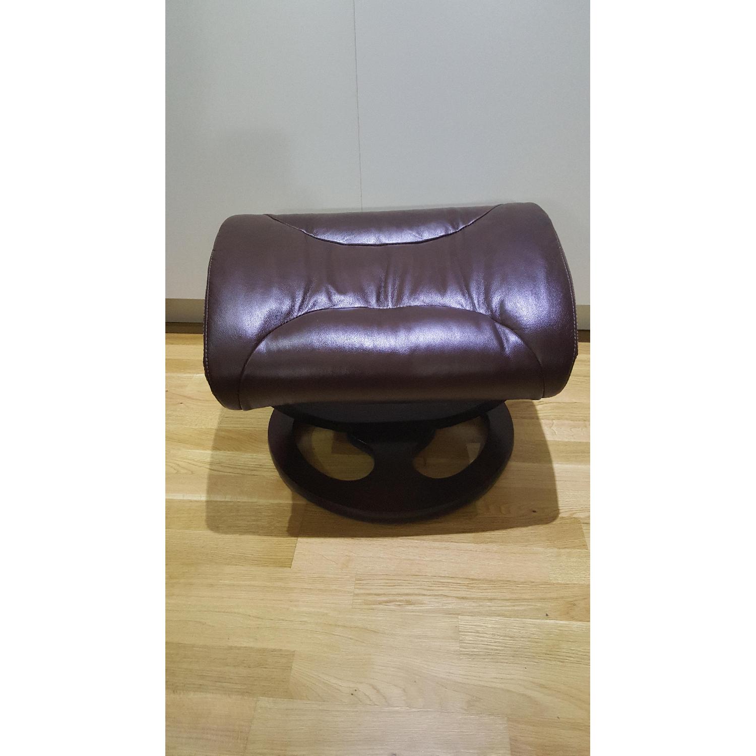 Macy's Aby Leather Recliner Chair & Ottoman - image-9