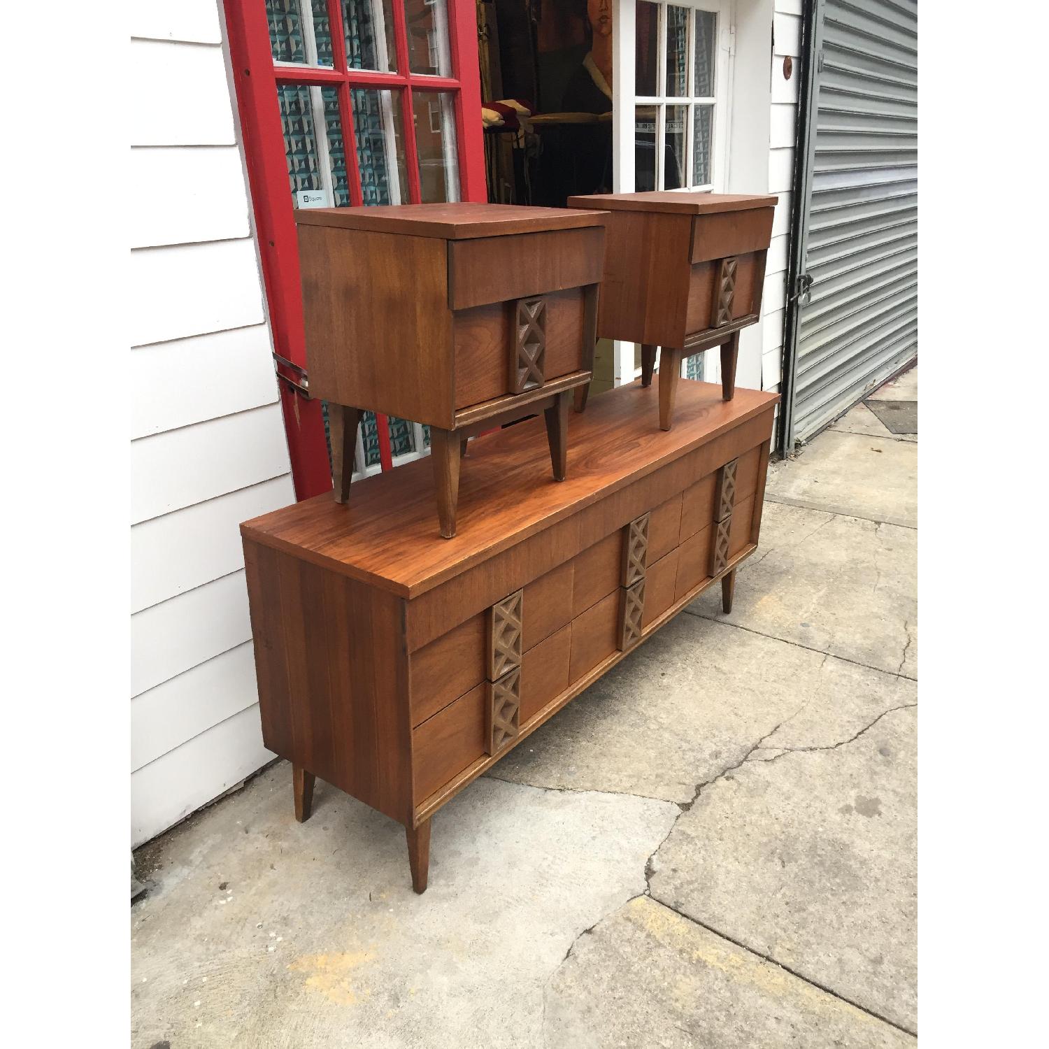 Bassett Mid Century Modern Walnut Nightstands - image-1