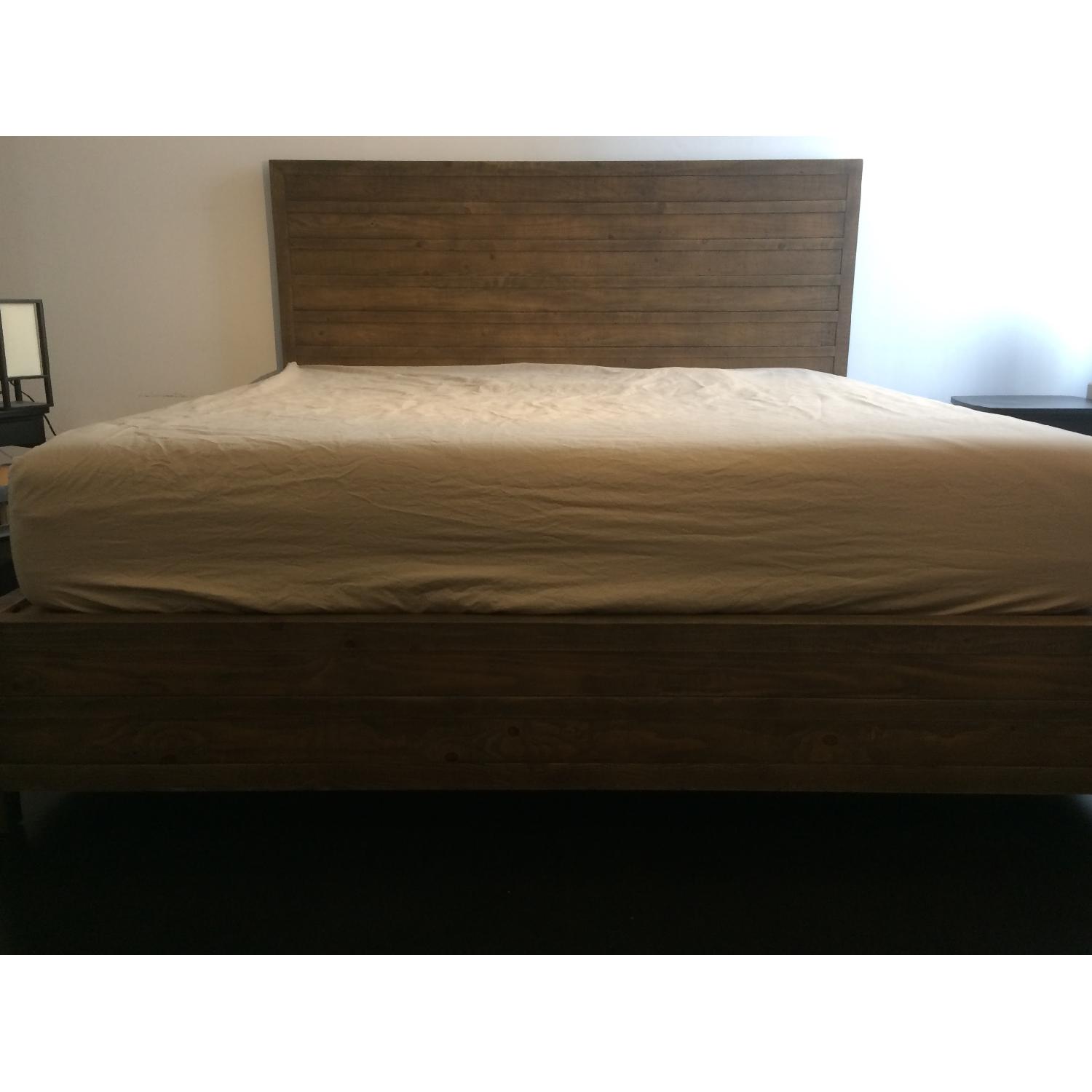 Restoration Hardware Printmaker's Antique Pine King Storage Bed Frame - image-1