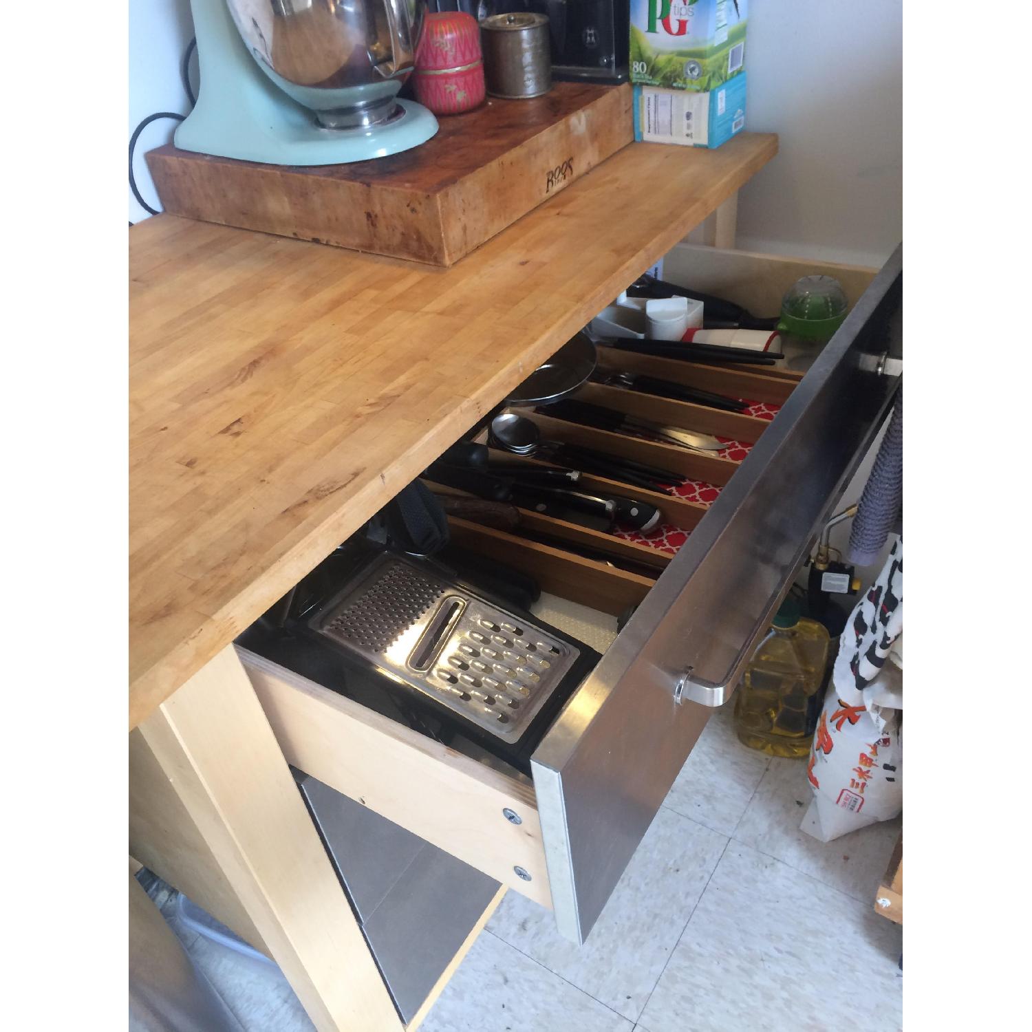 Ikea Stainless Steel Freestanding Kitchen Island Cabinet w/ Drawers - image-3