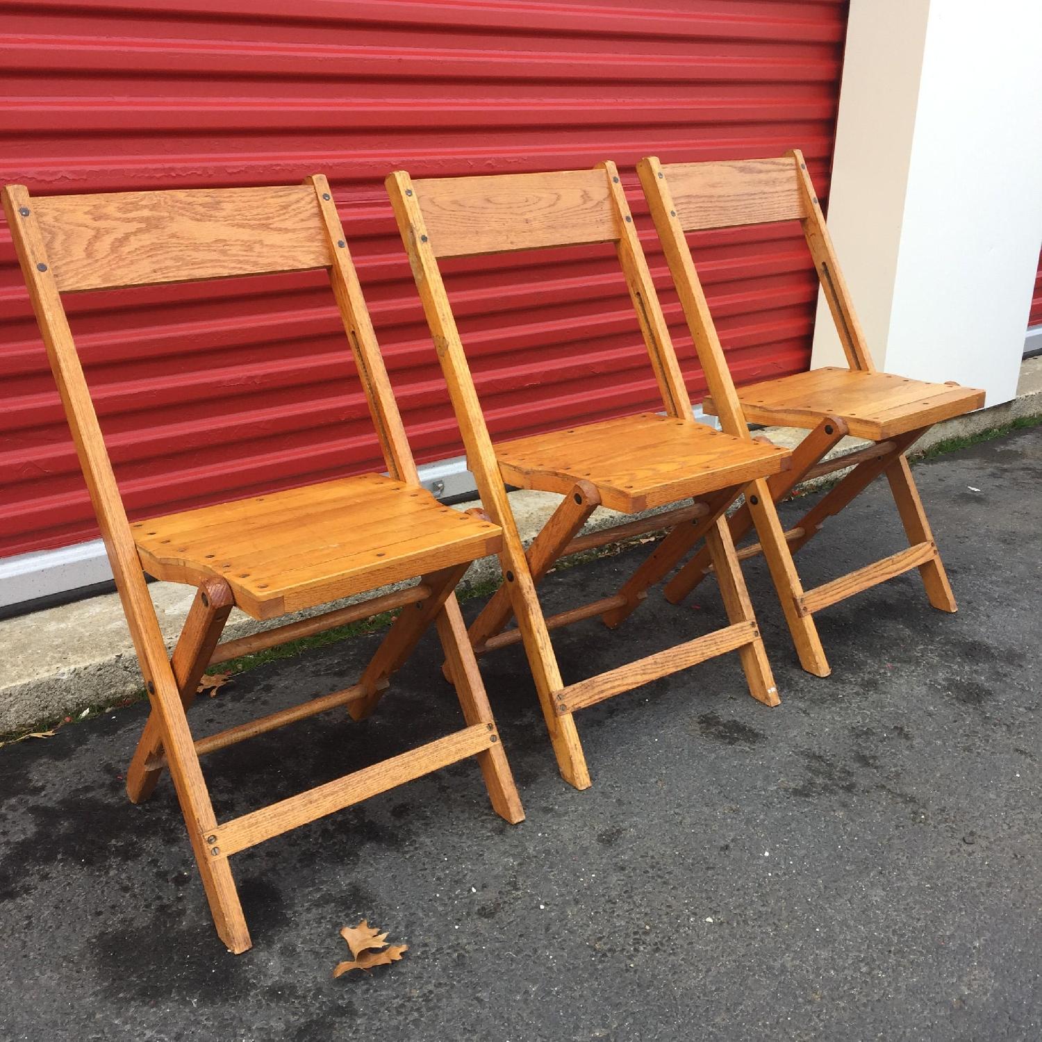 Antique Oak Folding Chairs AptDeco