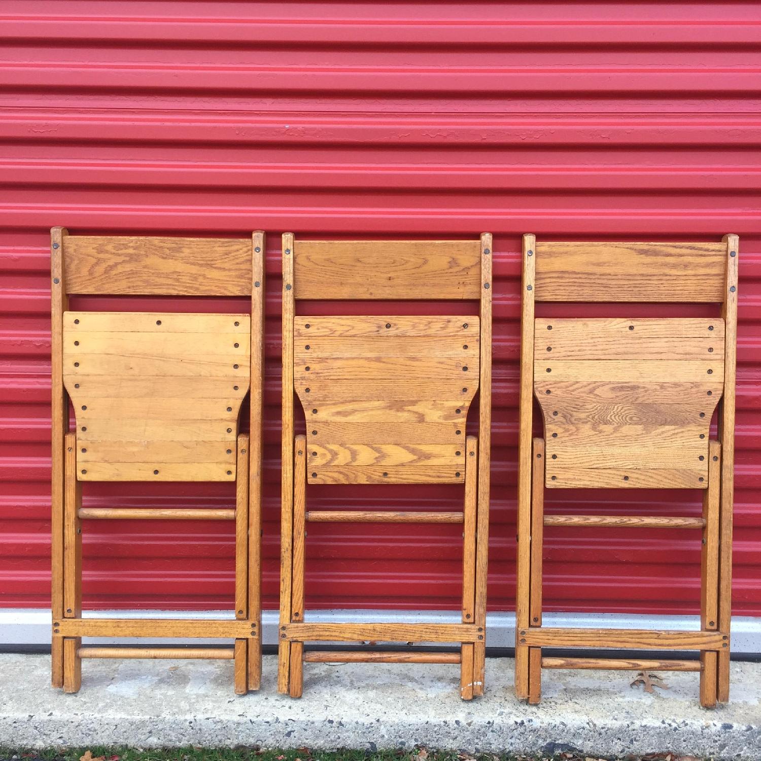 Antique Oak Folding Chairs AptDeco