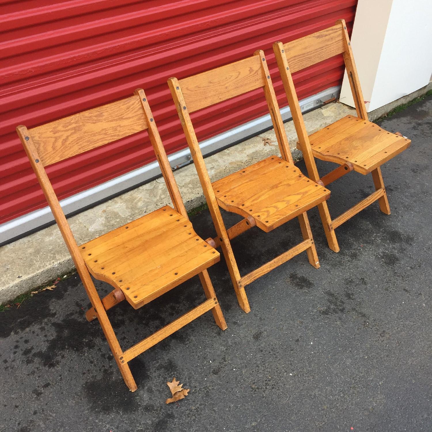 Antique Oak Folding Chairs AptDeco