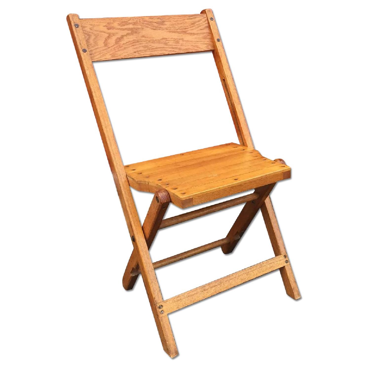 Antique Oak Folding Chairs AptDeco
