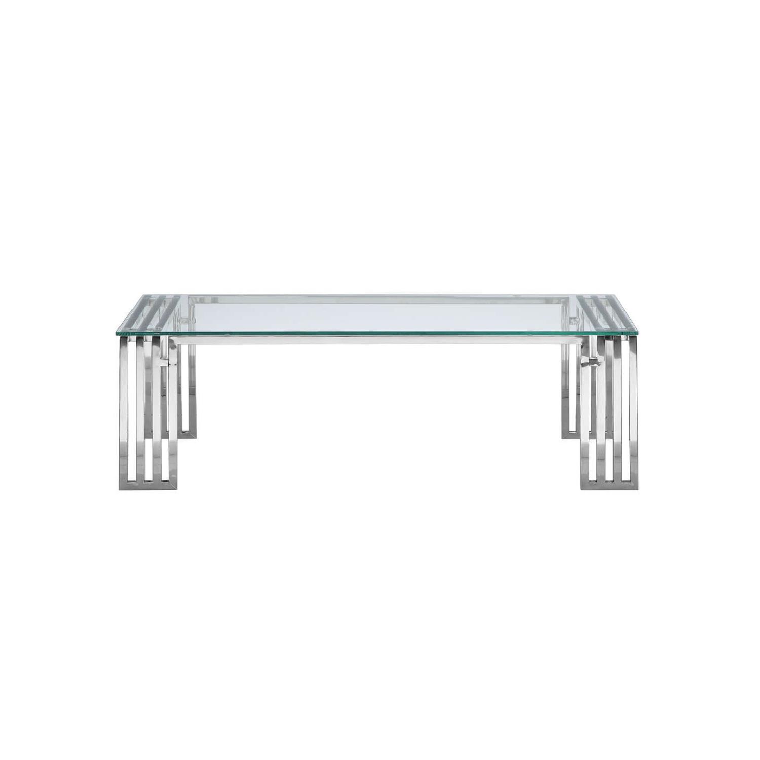 Pangea Home Glass & Metal Coffee Table - image-3