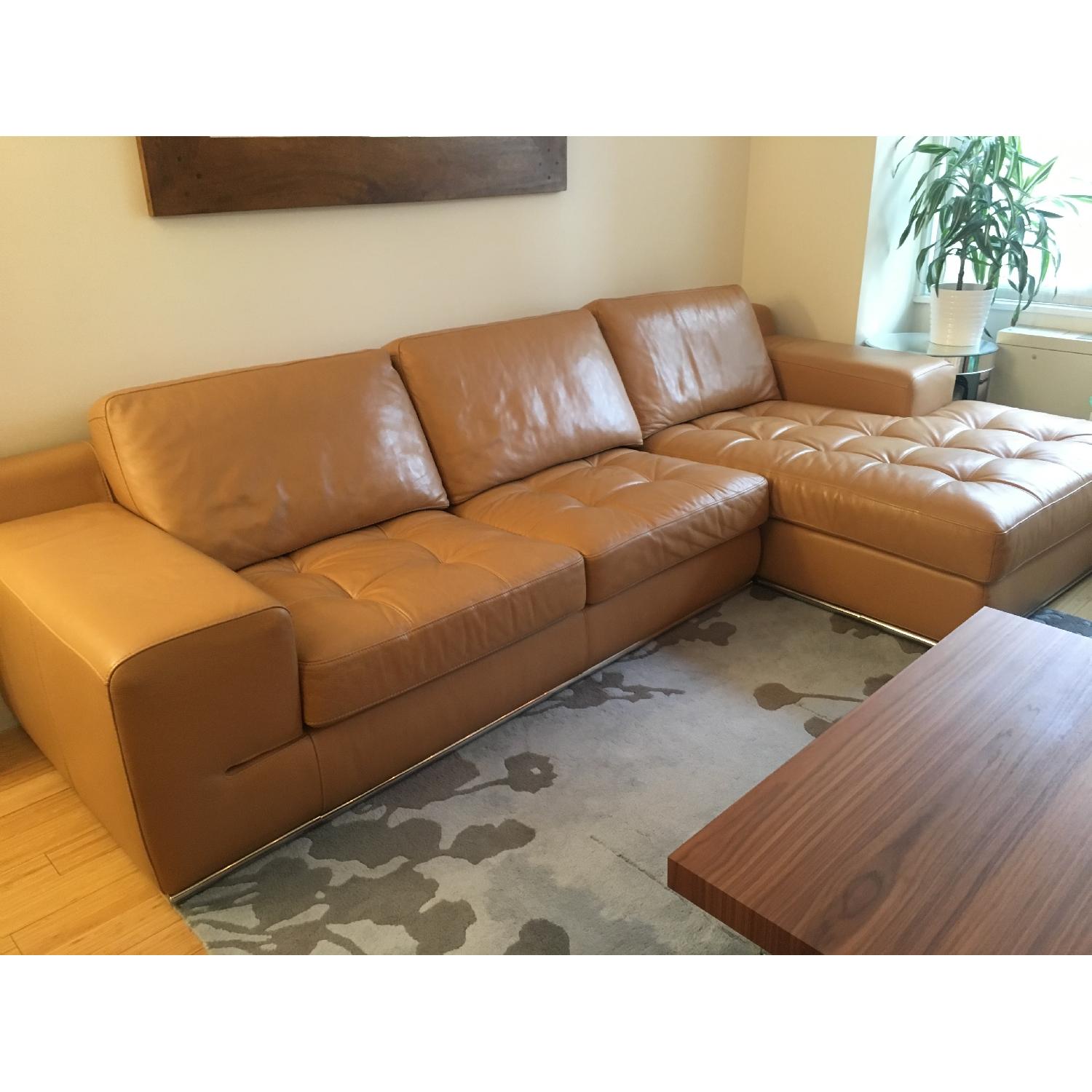 Rapport International Furniture Full-Grain Leather Sectional Sofa - image-1