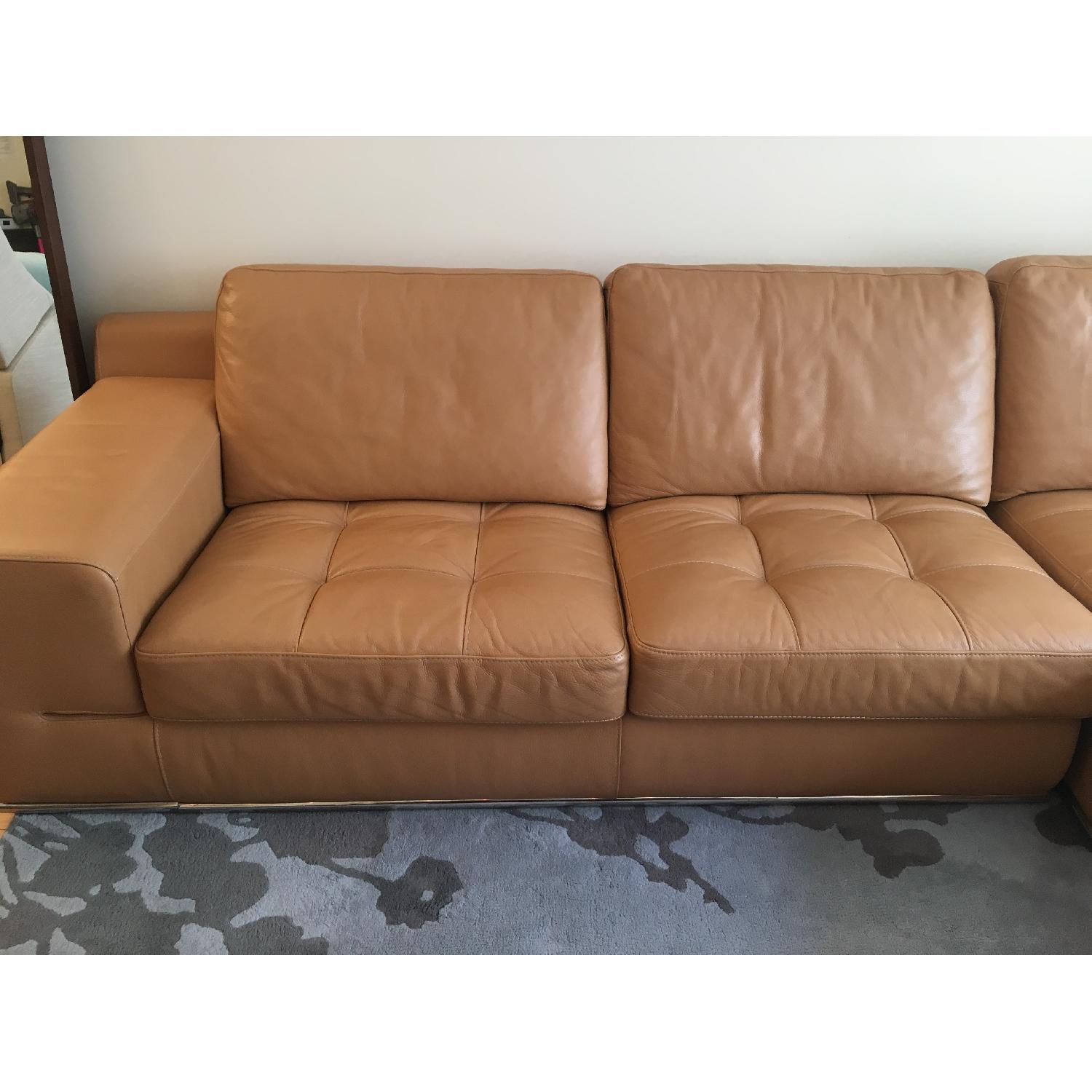 Rapport International Furniture Full-Grain Leather Sectional Sofa - image-3