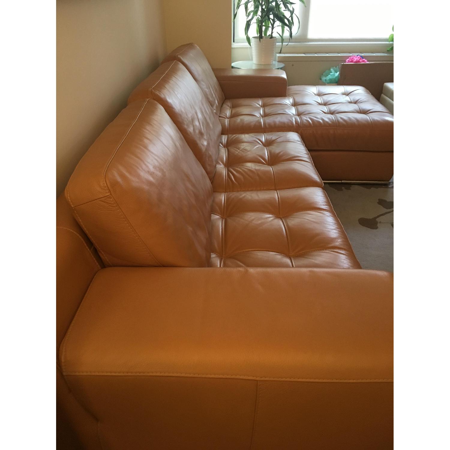 Rapport International Furniture Full-Grain Leather Sectional Sofa - image-5