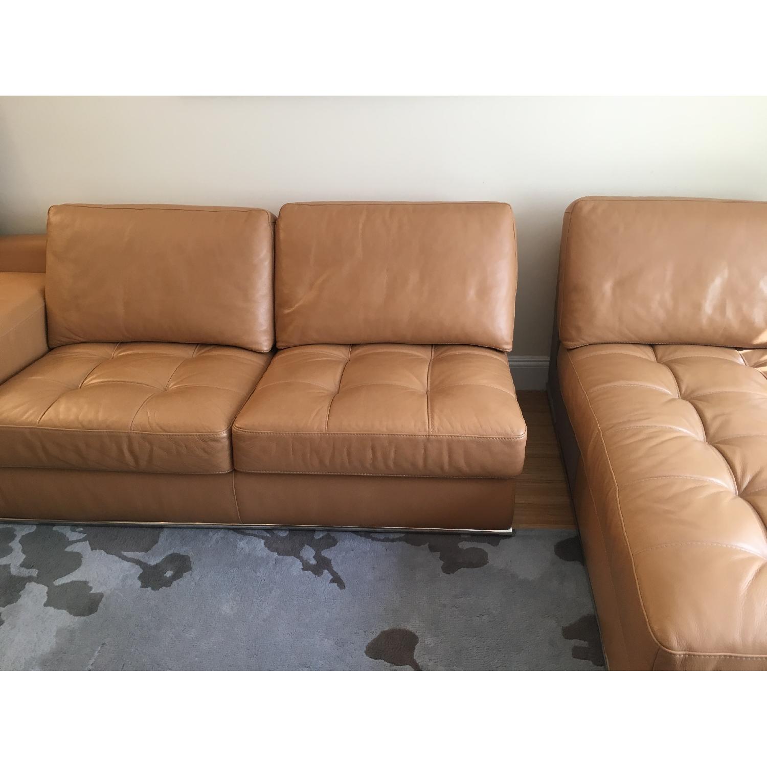 Rapport International Furniture Full-Grain Leather Sectional Sofa - image-7