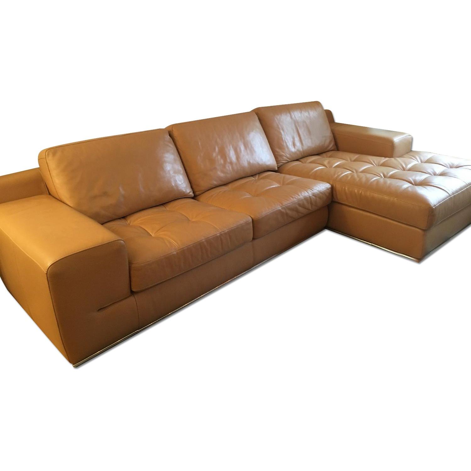 Rapport International Furniture FullGrain Leather Sectional Sofa AptDeco