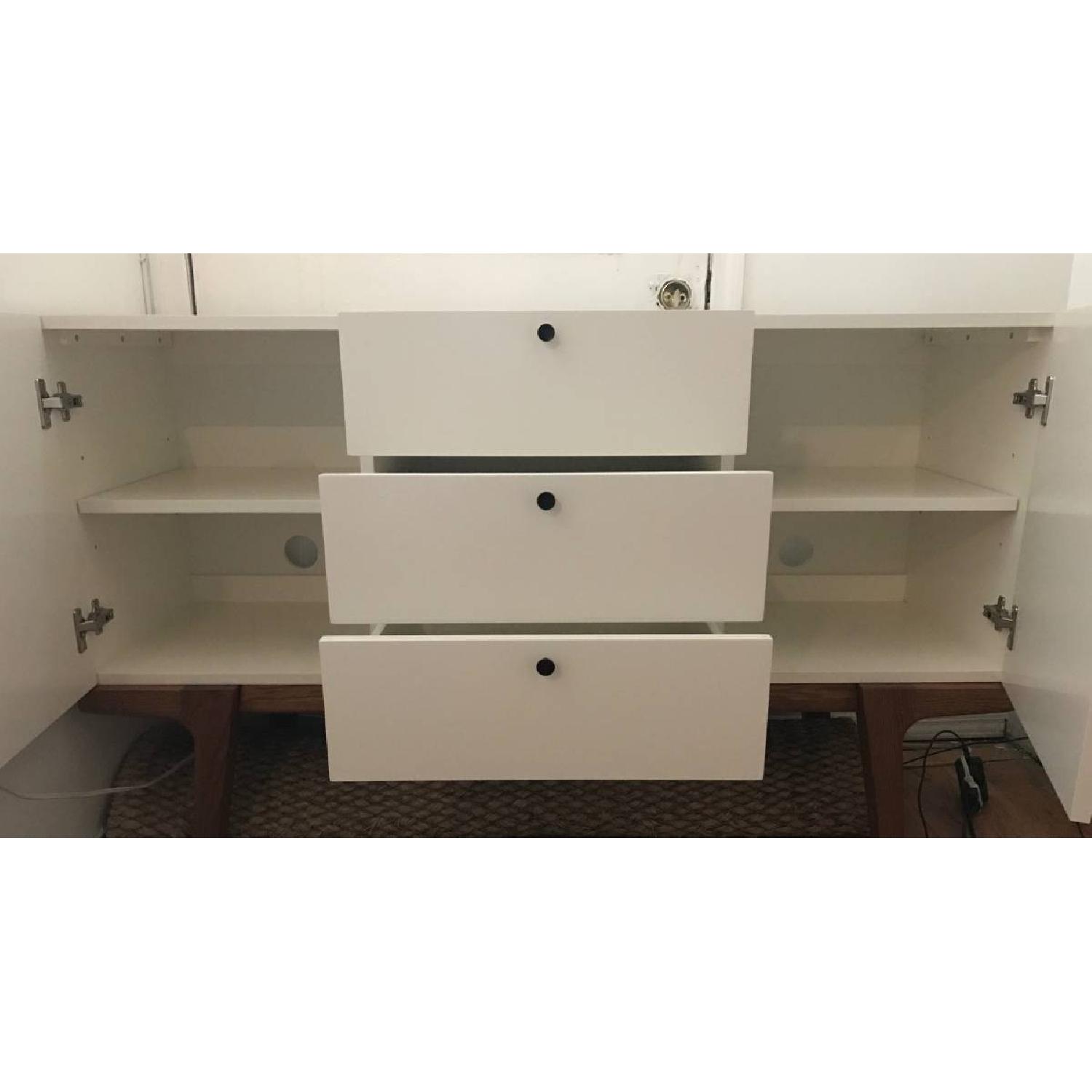 West Elm Modern Buffet/Media Console in Pecan/White - image-4
