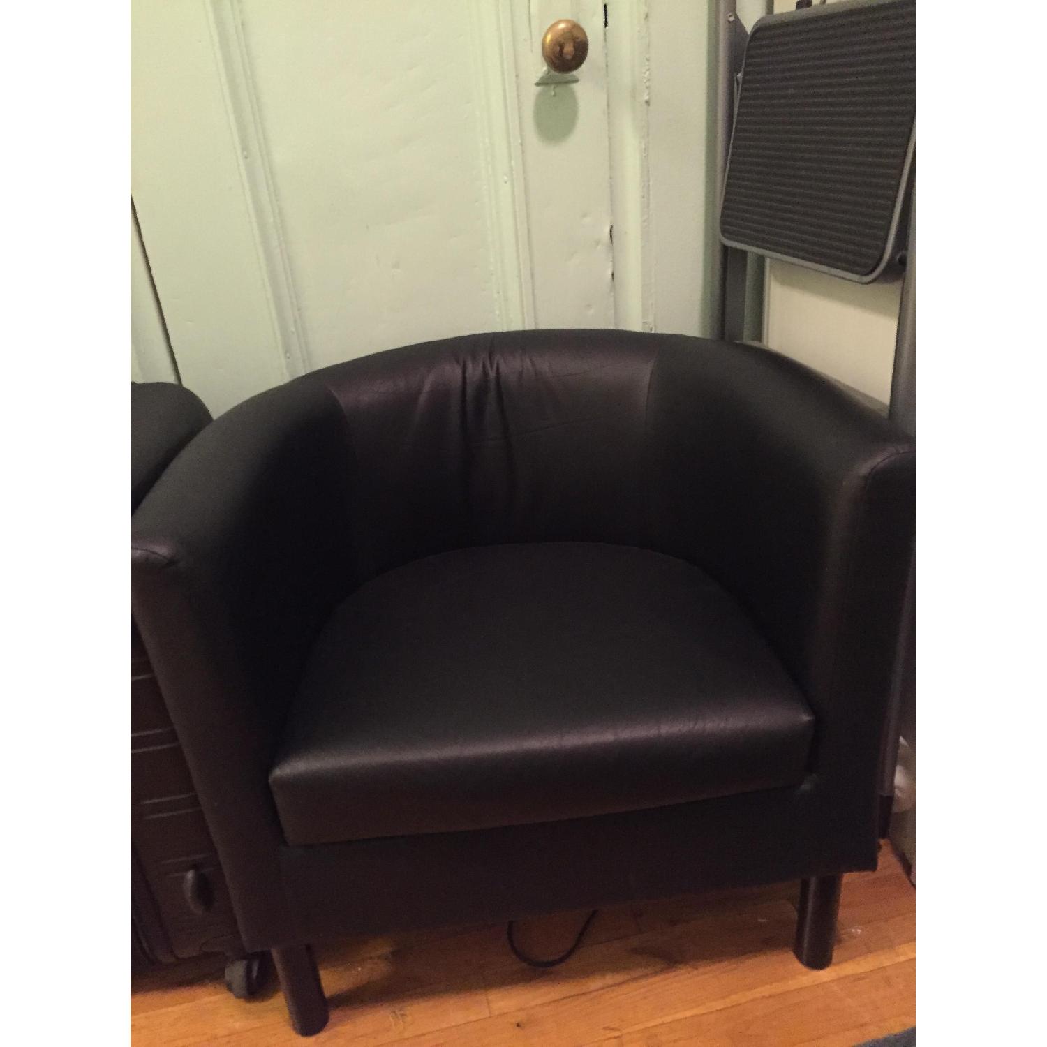 Ikea Black Leather Chairs - image-1