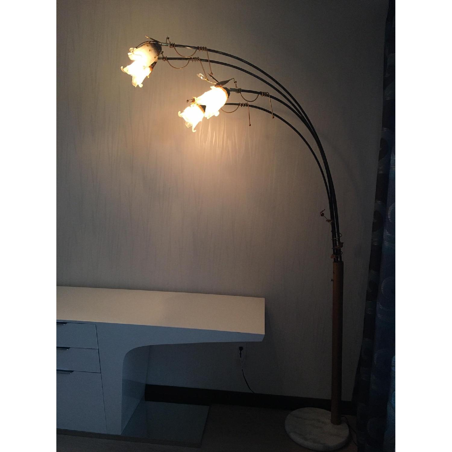 Floral Design Floor Lamp w/ 4 Lanterns - image-1