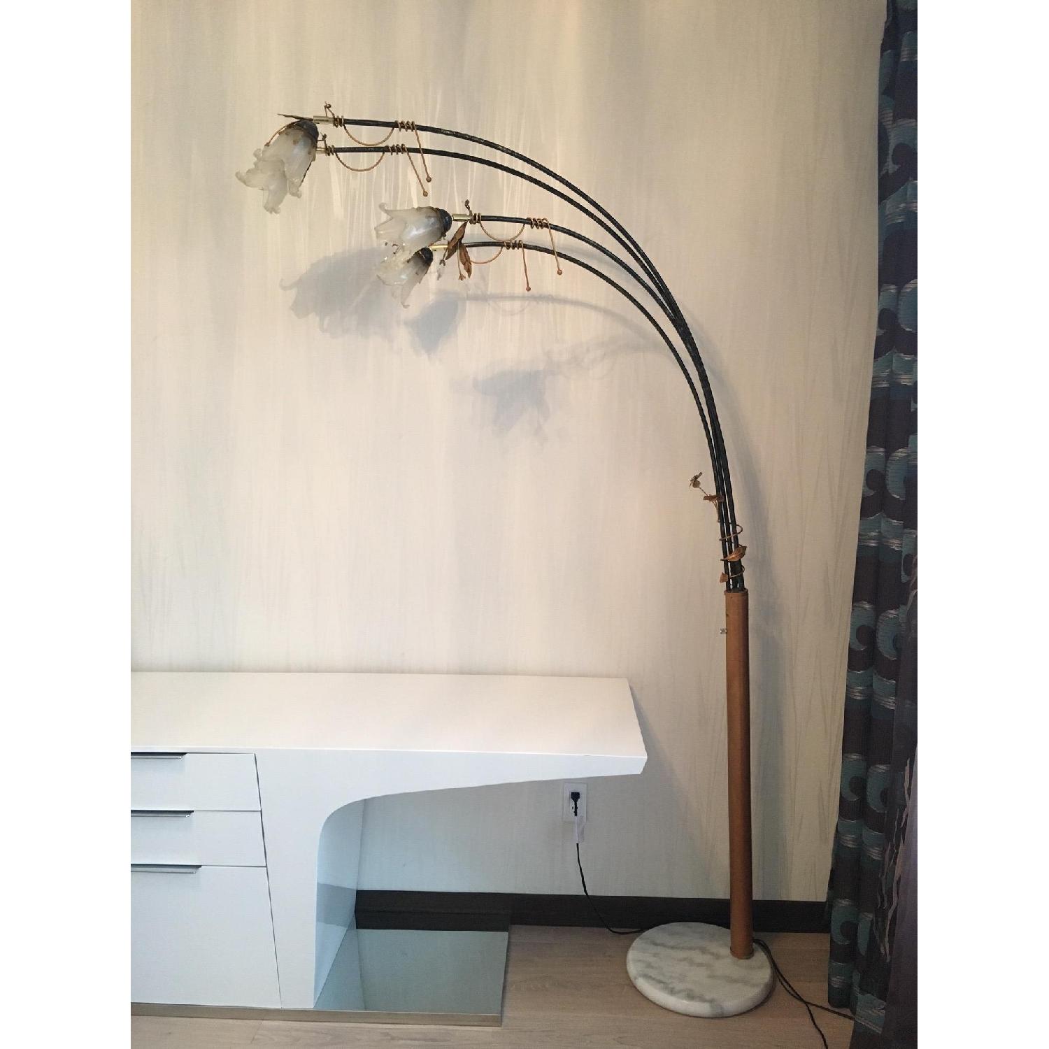 Floral Design Floor Lamp w/ 4 Lanterns - image-2