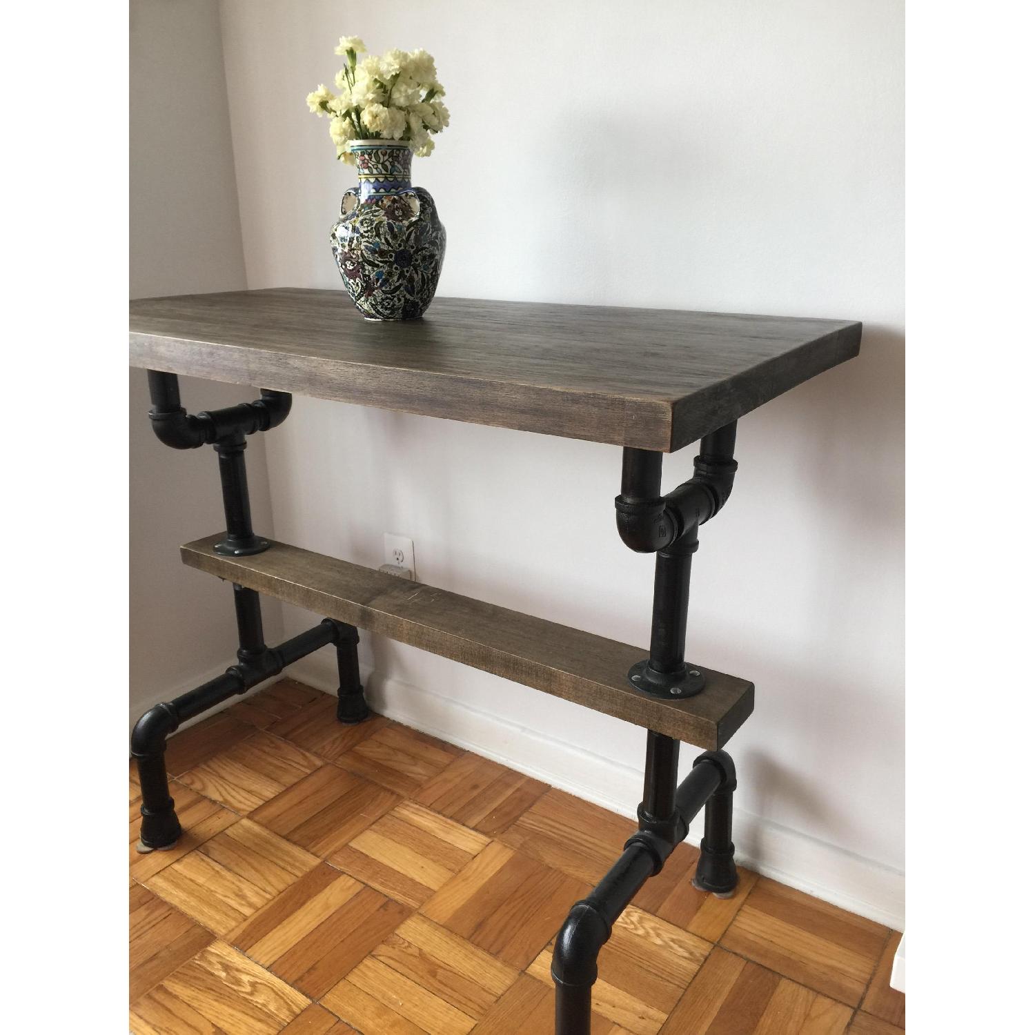 Reclaimed Industrial Style Wood Dining Table/Bar - image-3