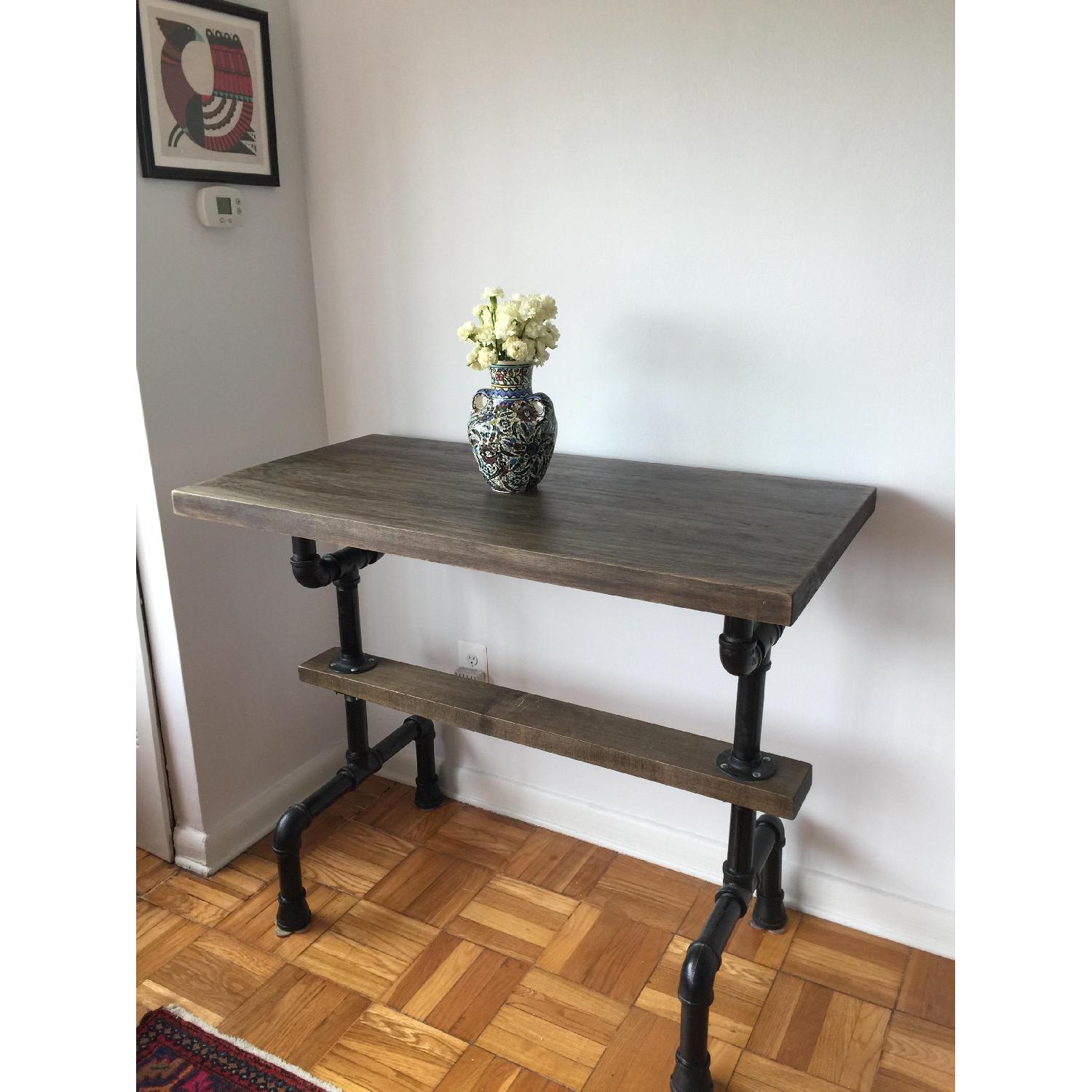 Reclaimed Industrial Style Wood Dining Table/Bar - image-4