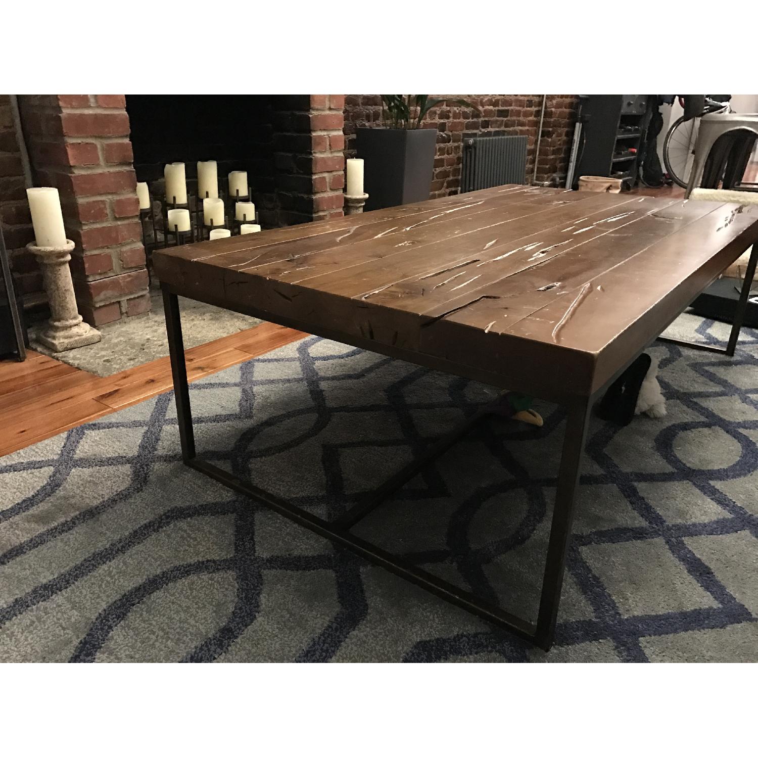 Crate & Barrel Distressed Wood Coffee Table - image-1