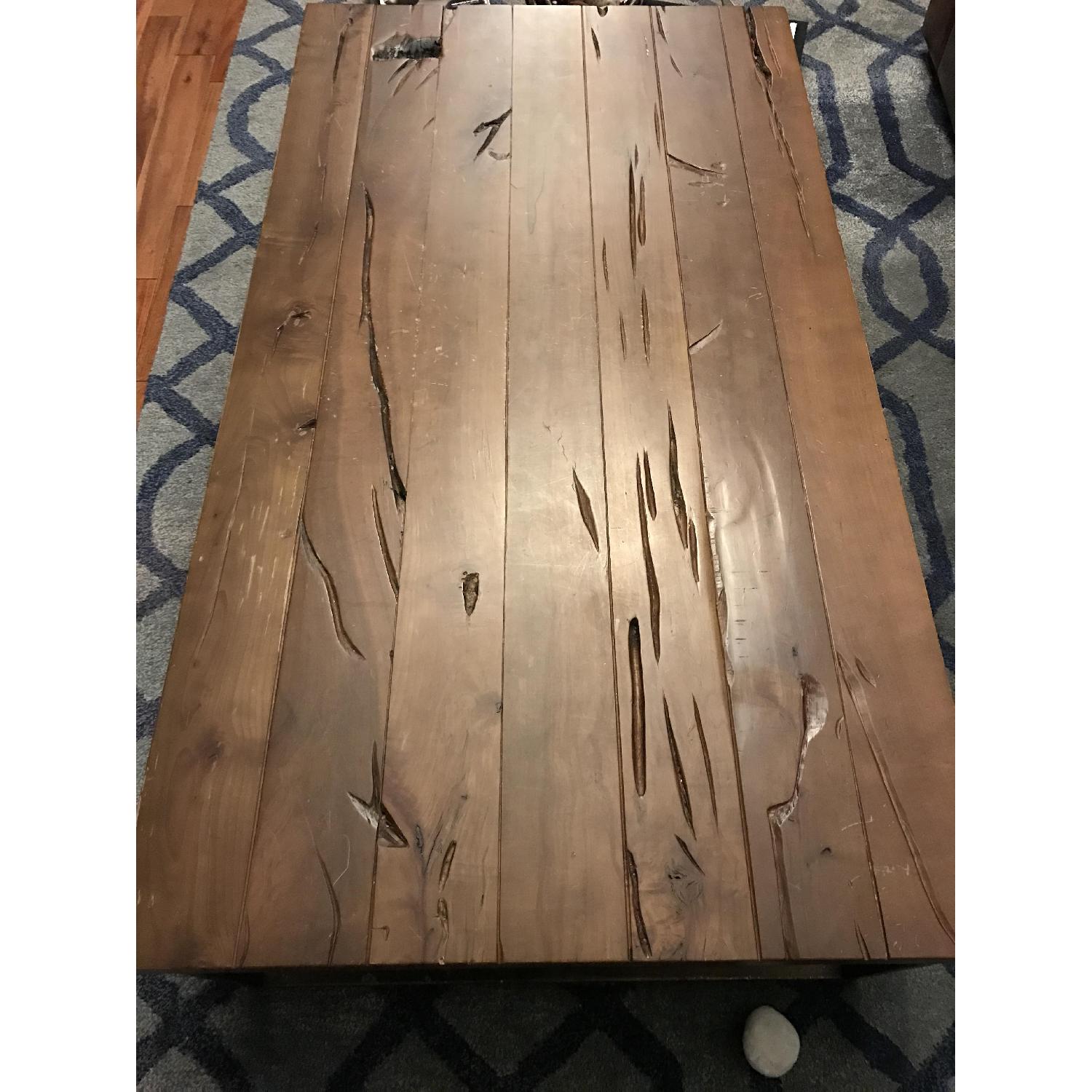Crate & Barrel Distressed Wood Coffee Table - image-2