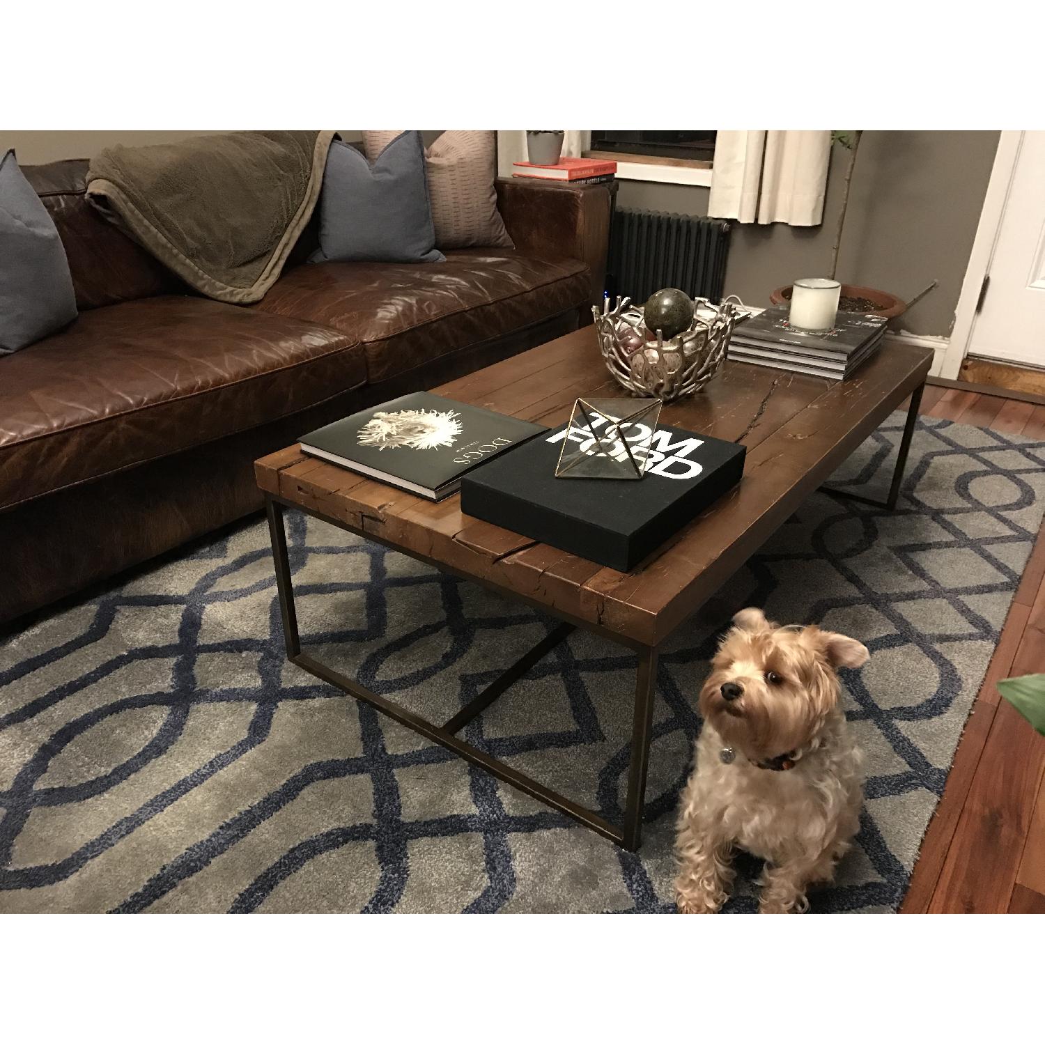 Crate & Barrel Distressed Wood Coffee Table - image-3