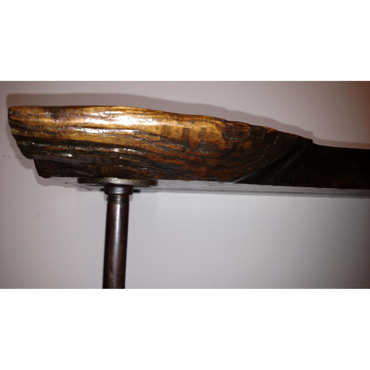 Oak Slab & Cast Iron Pipe Table - image-4