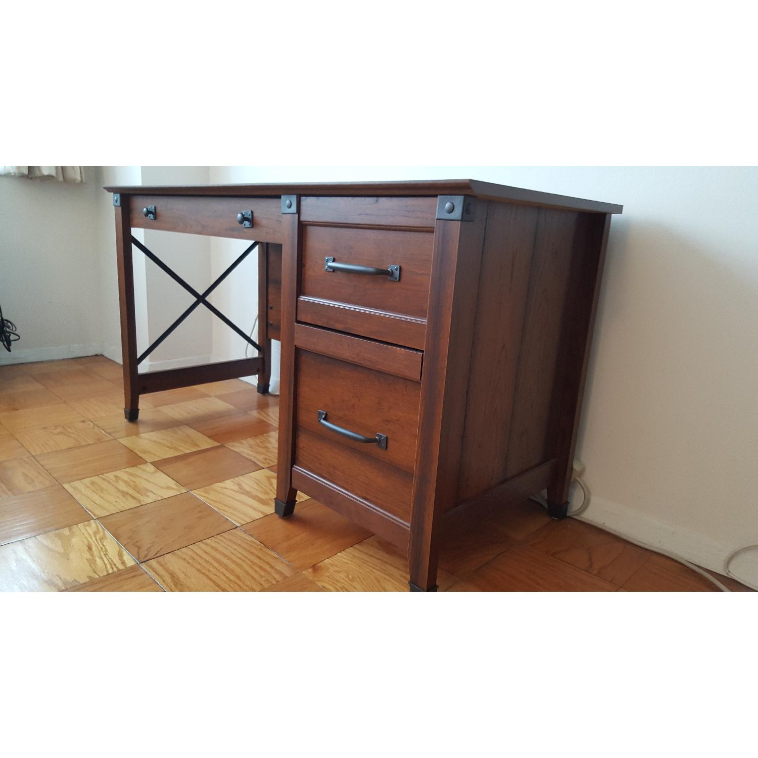 Sauder Modern Rustic Computer Desk w/ Drawers - image-2