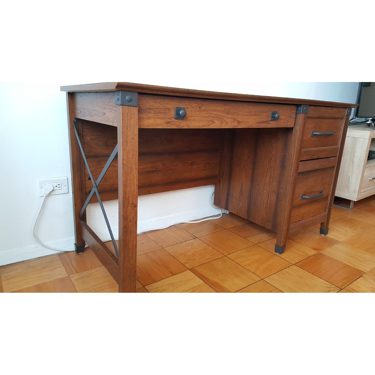 Sauder Modern Rustic Computer Desk w/ Drawers - image-3