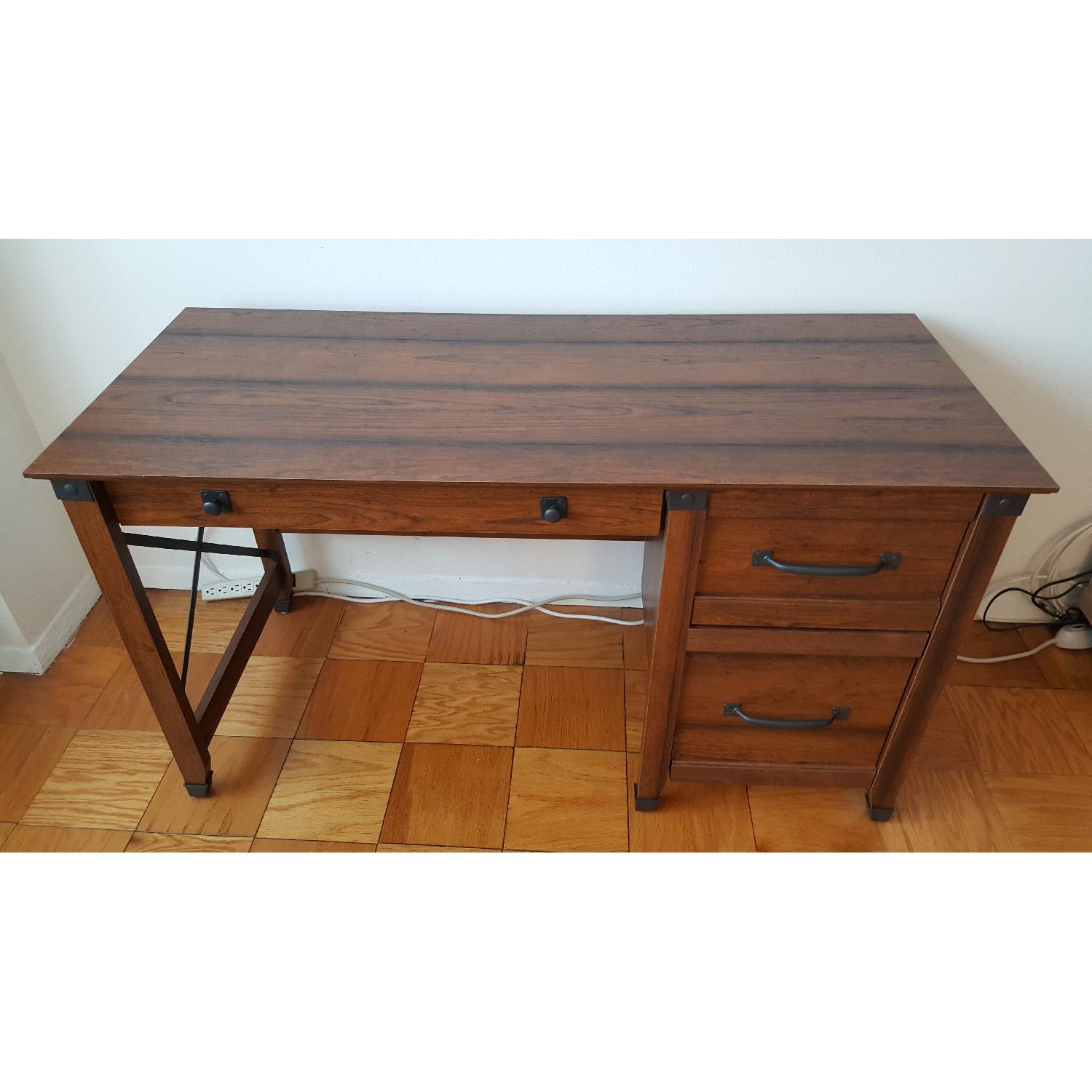 Sauder Modern Rustic Computer Desk w/ Drawers - image-4