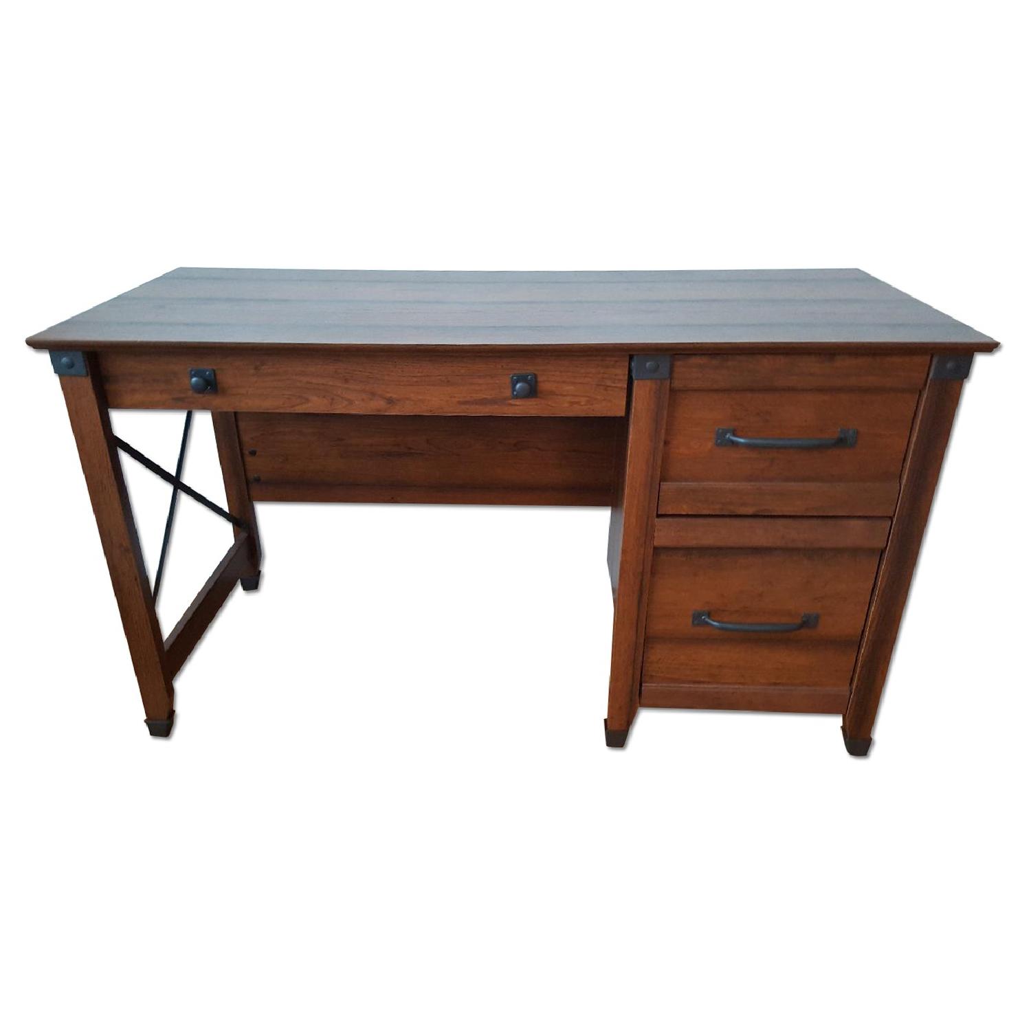 Sauder Modern Rustic Computer Desk w/ Drawers - image-0