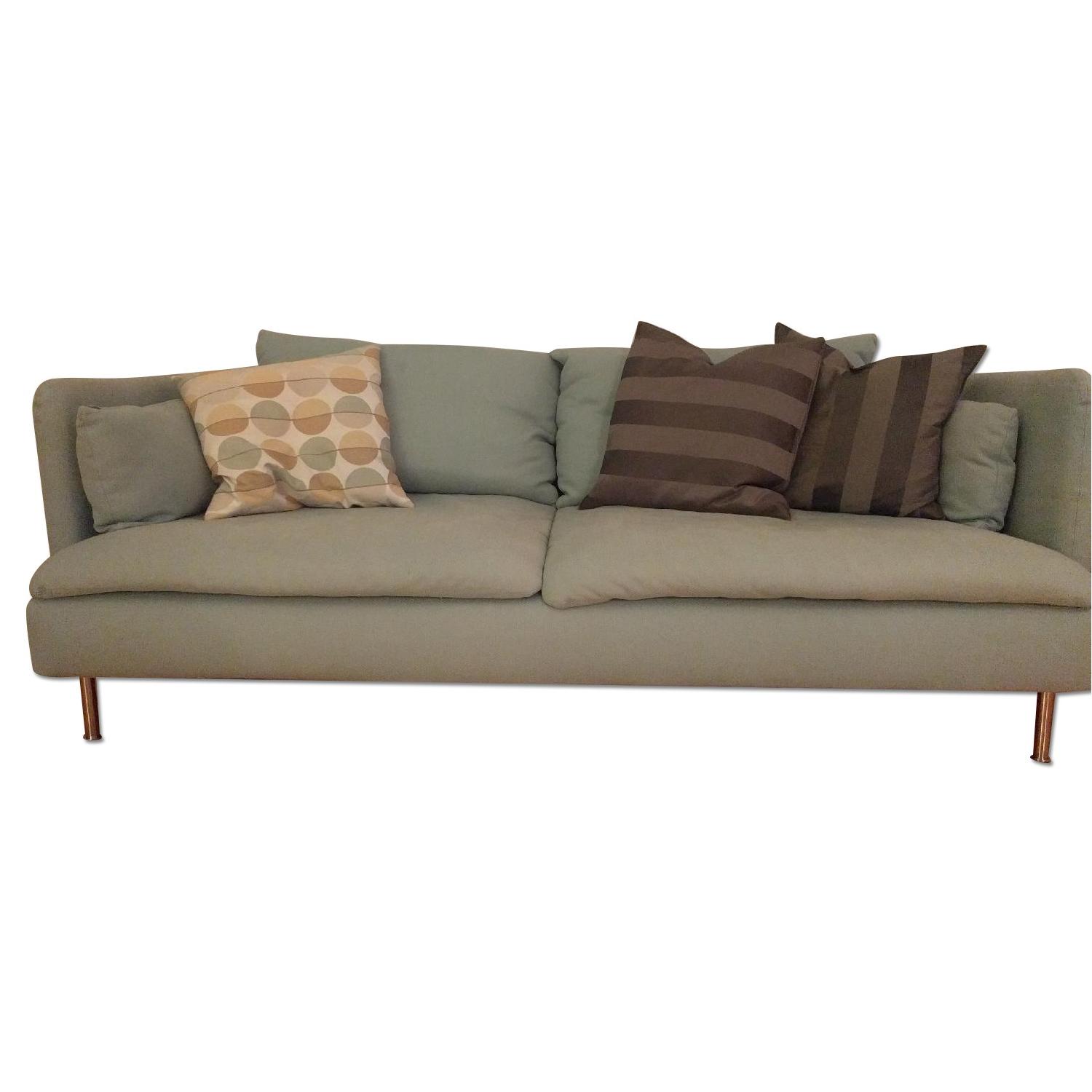 Ikea Light Blue Fabric Sofa AptDeco