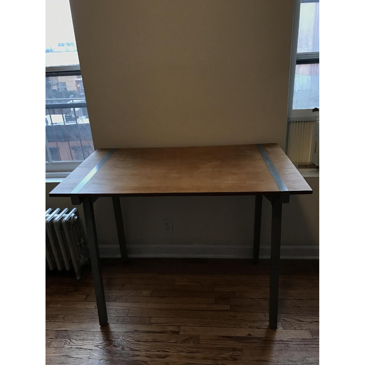 Industrial Wood & Metal Drafting Table - image-1