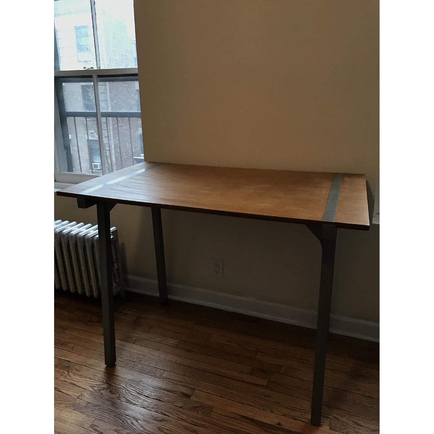Industrial Wood & Metal Drafting Table - image-3