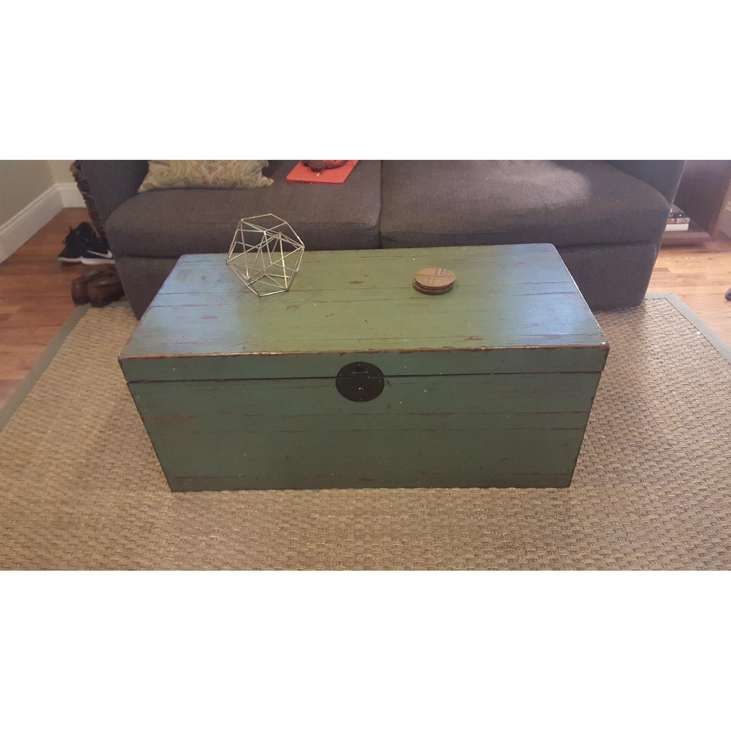 Pottery Barn Distressed Trunk - image-1