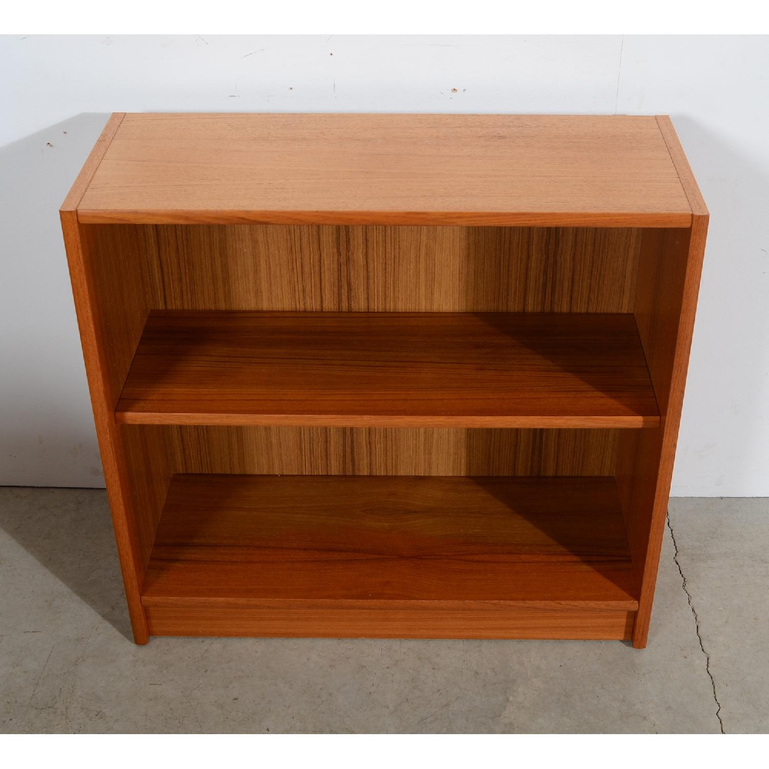 Danish Modern Low Teak Bookcase AptDeco