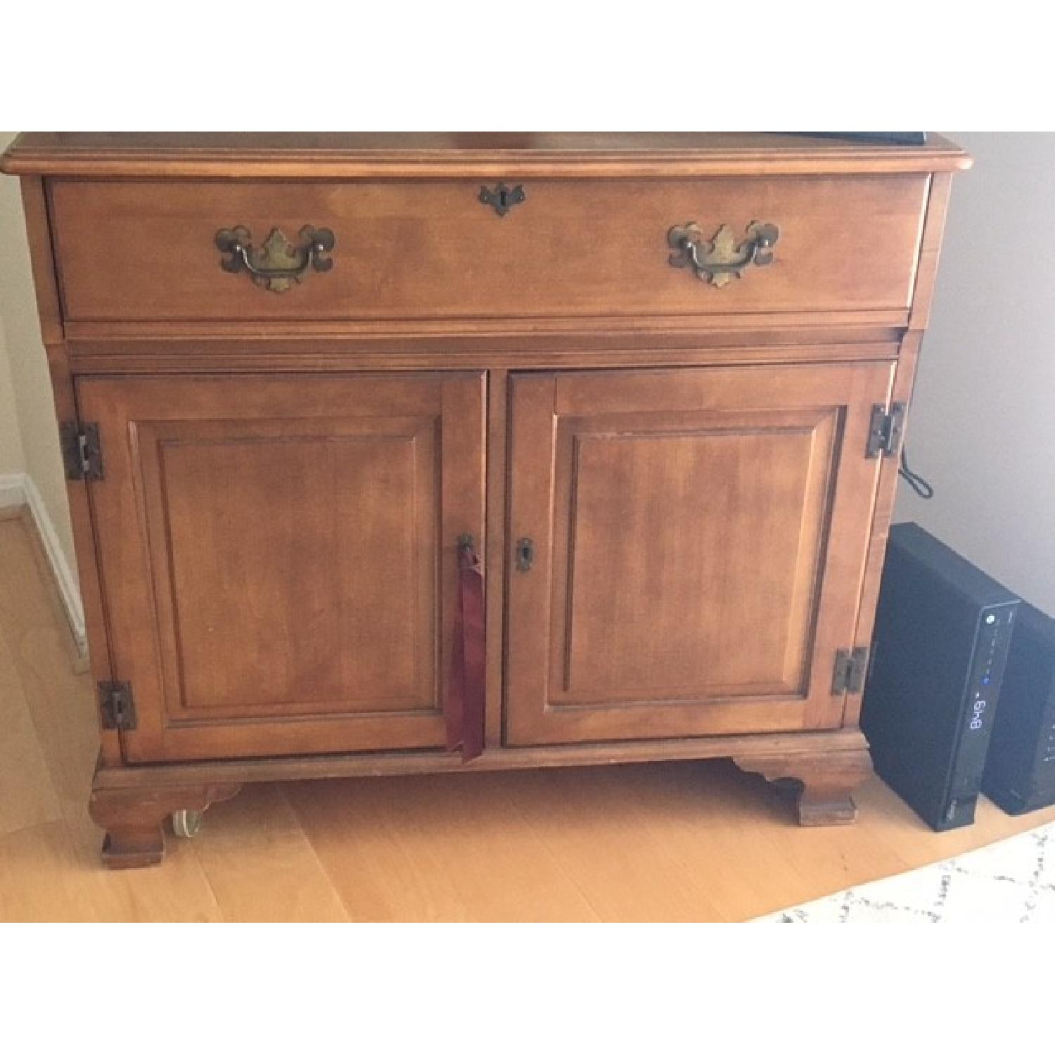 Antique Wood Liquor Cabinet - image-1