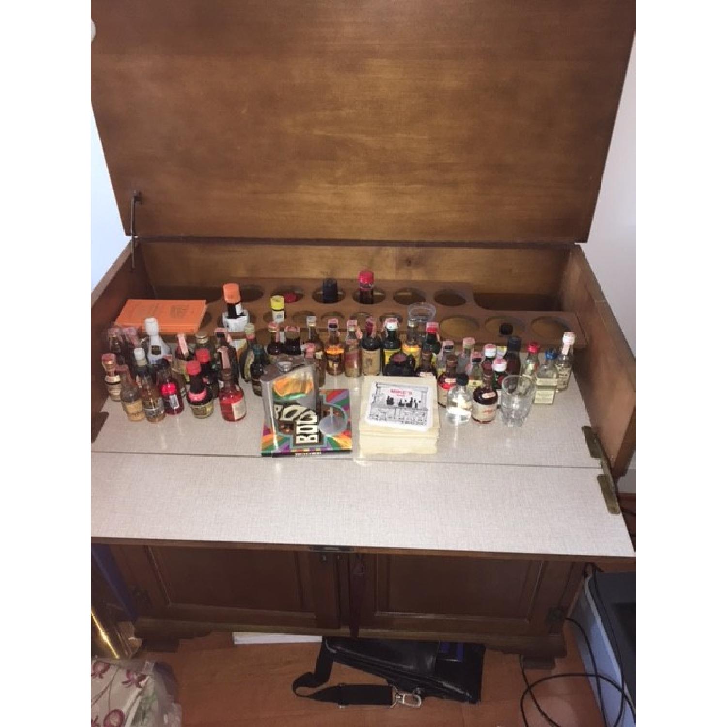 Antique Wood Liquor Cabinet - image-2