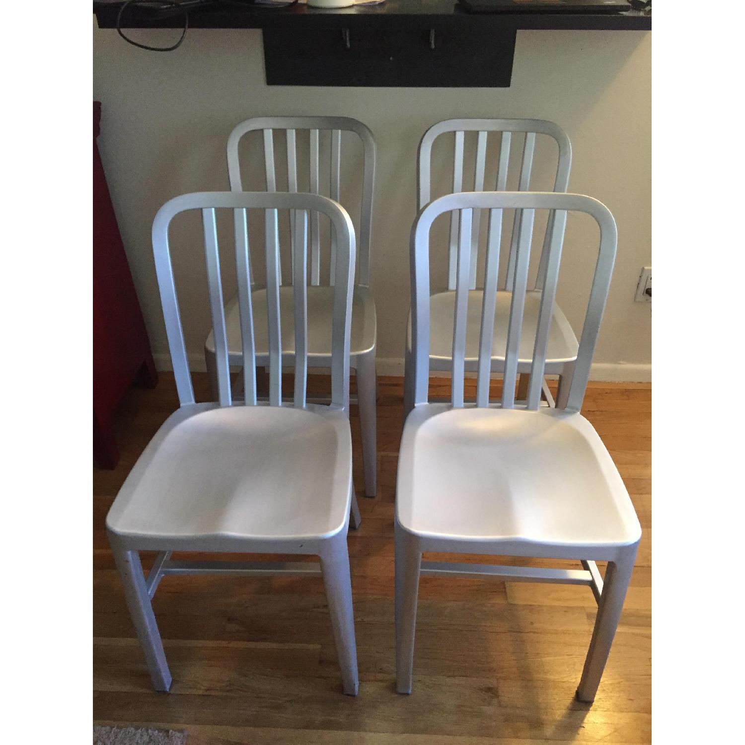 Crate & Barrel Aluminum Dining Chairs - image-1