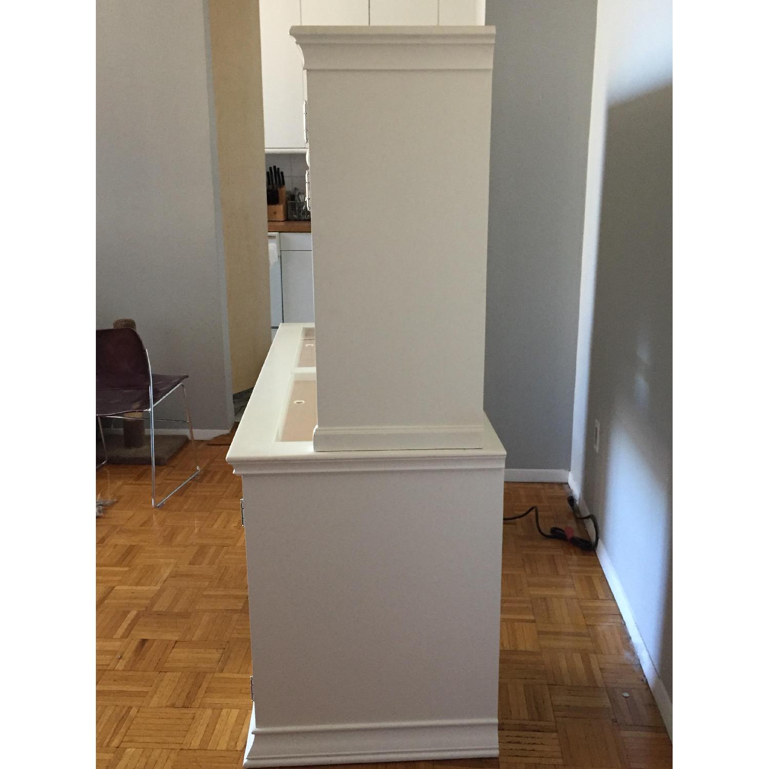 Pottery Barn Teen White/Cork Desk & Hutch w/ Smart Drawer - image-2