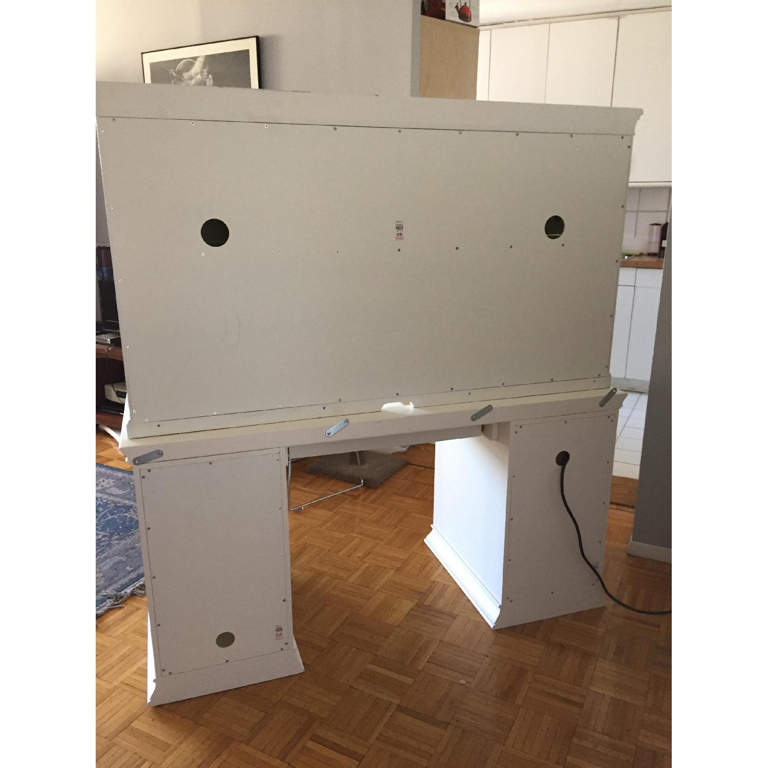 Pottery Barn Teen White/Cork Desk & Hutch w/ Smart Drawer - image-3