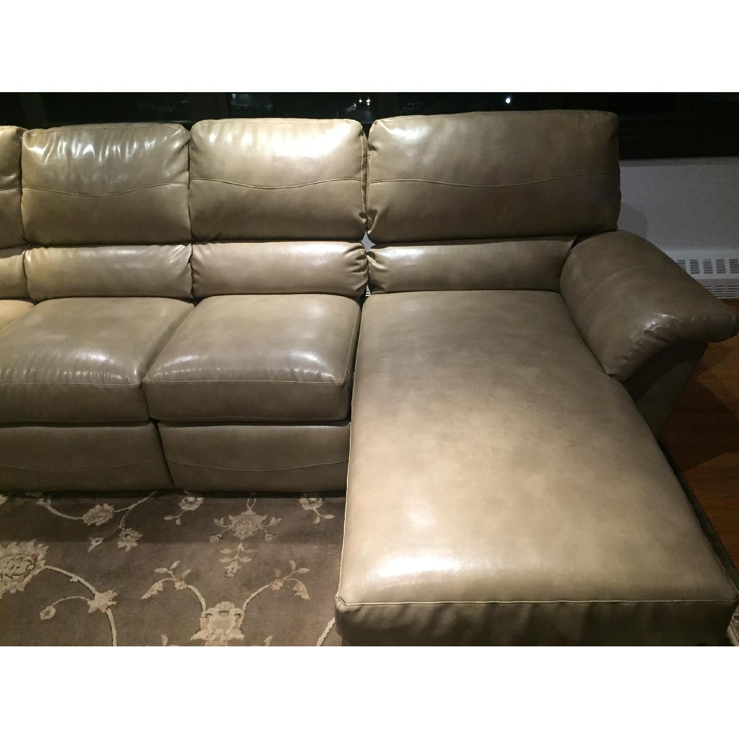 LaZBoy Reese Leather Sectional Sofa AptDeco