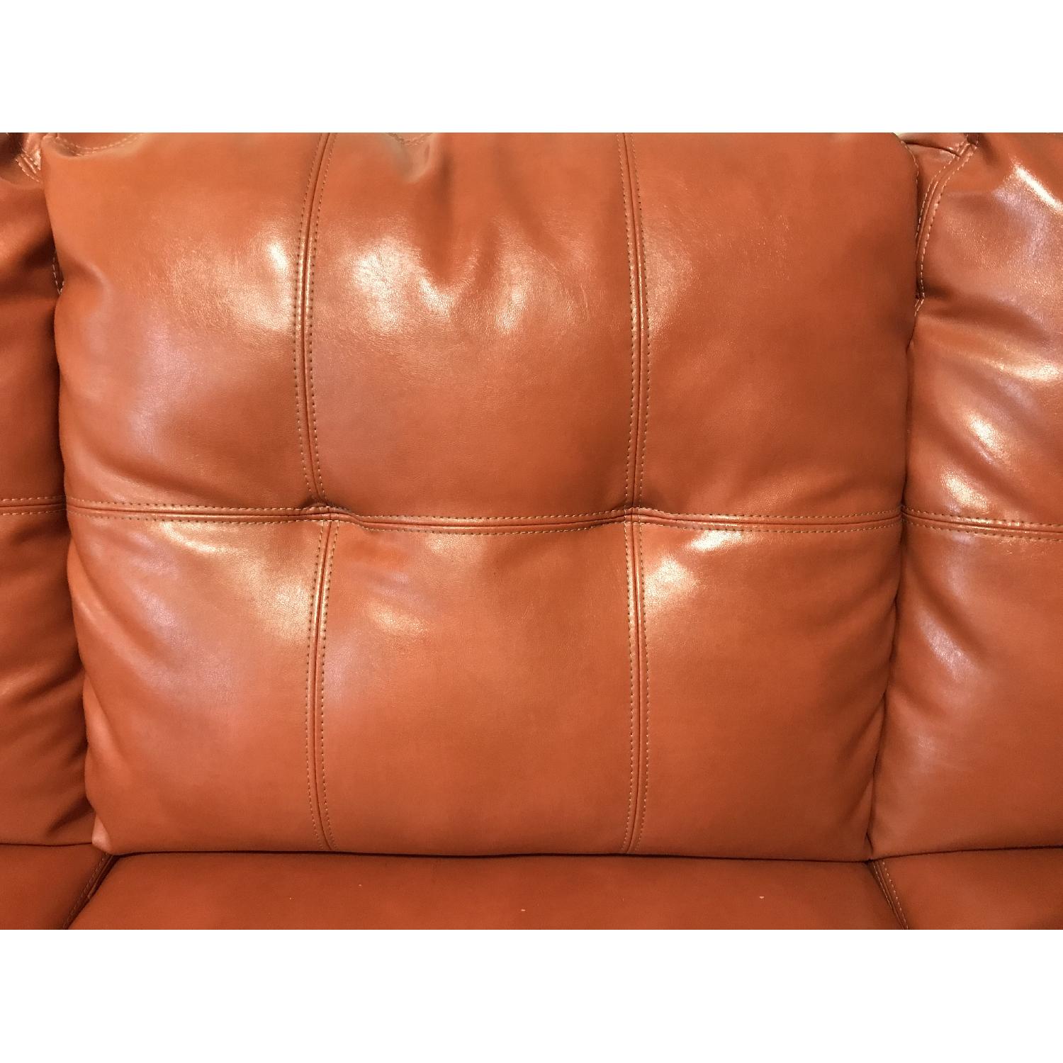 Burnt Orange Leather Couch - image-4