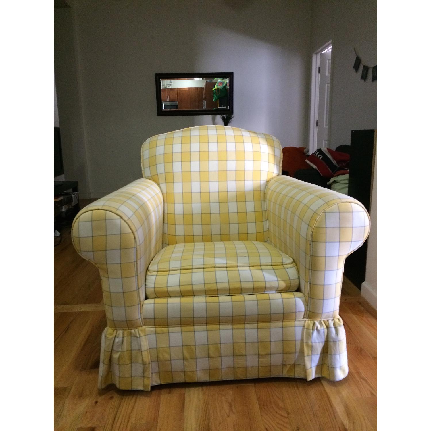 Yellow Gingham Armchair - image-1